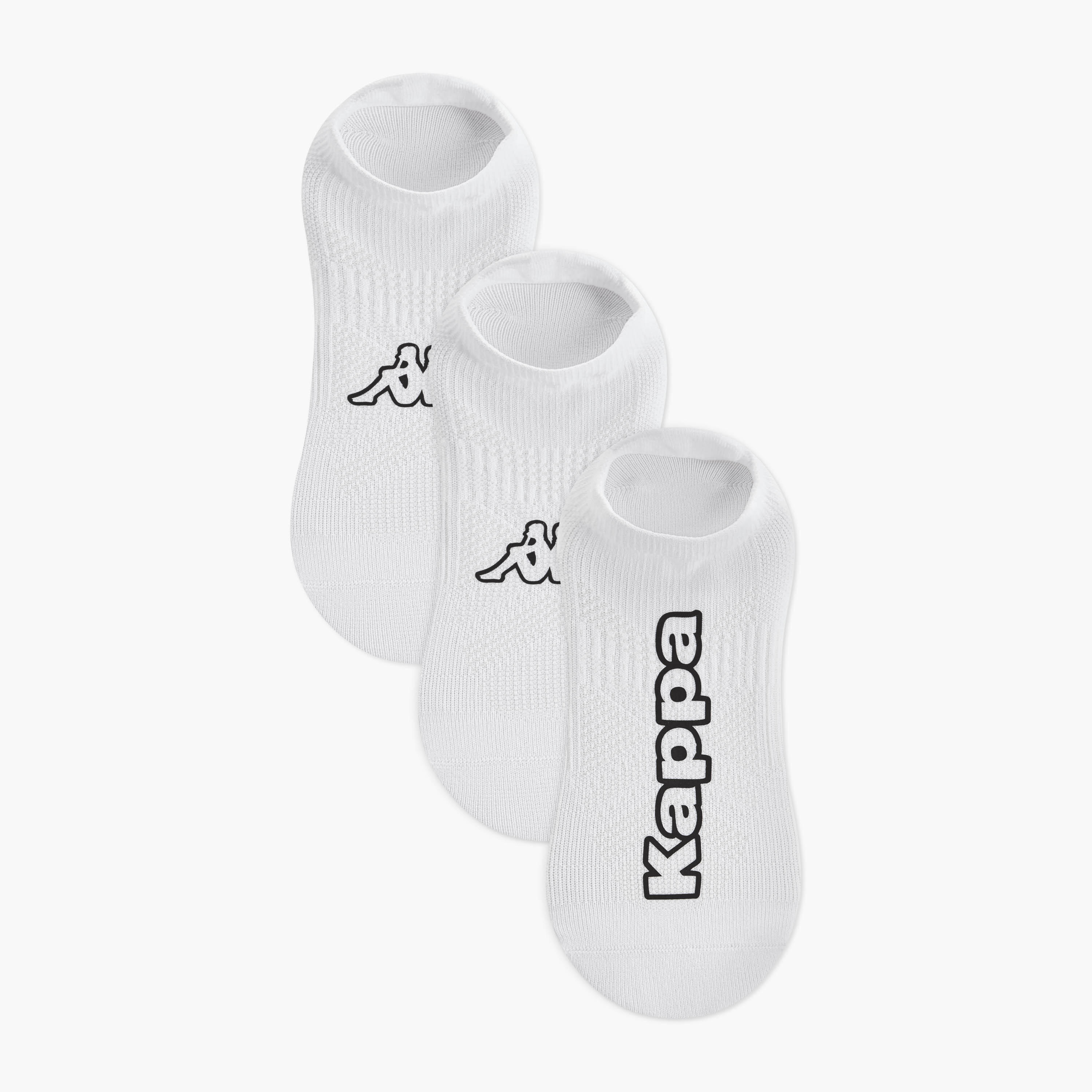 Kappa Logo Print Non Terry Trainer Socks - Set of 3-men-socks-image-1