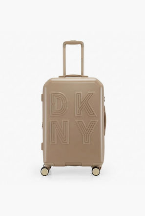 DKNY Textured Hardcase Luggage Trolley with Retractable Handle-travel-luggagesandbags-image-1