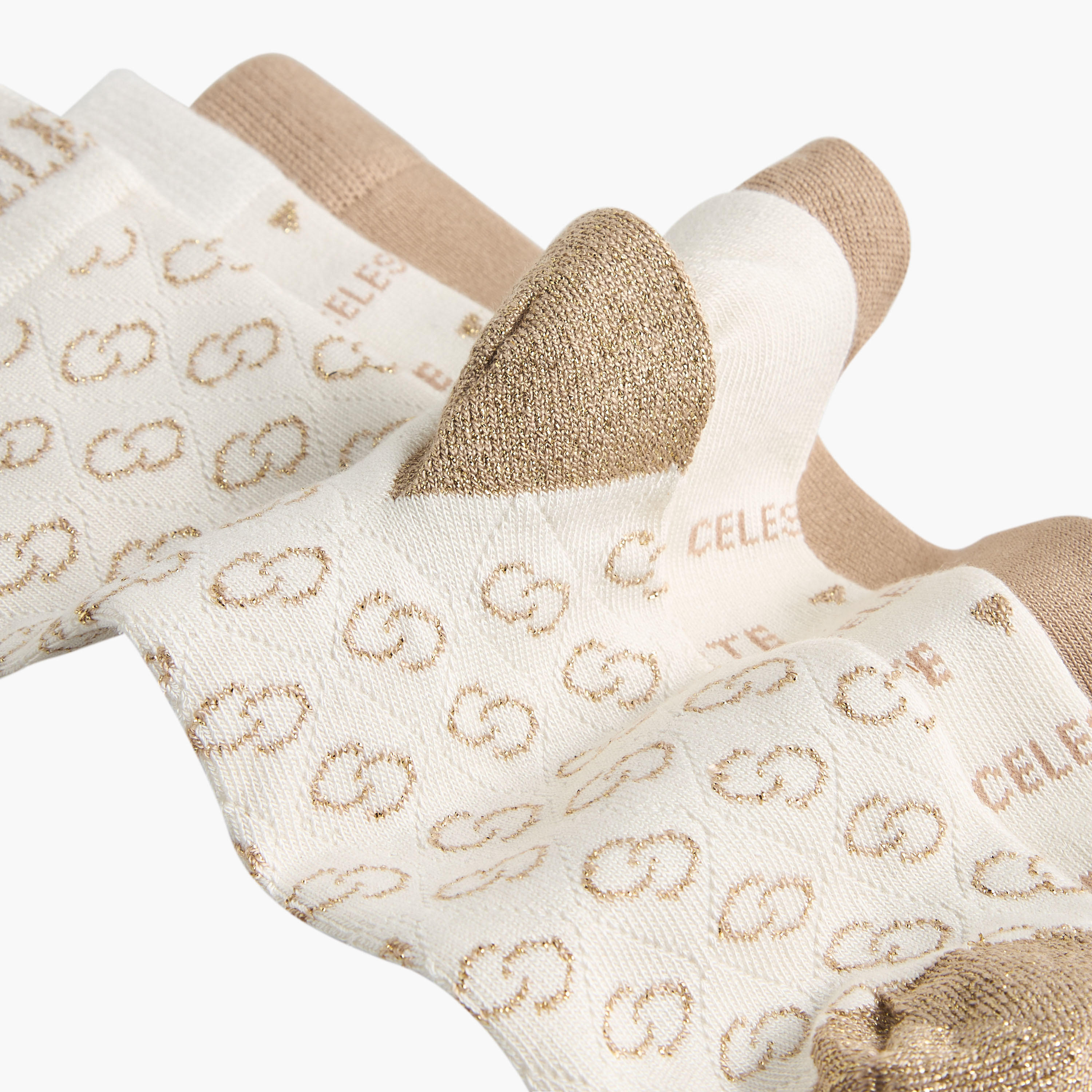 Celeste Textured Non Terry Ankle Length Socks - Set of 3-women-socksandstockings-image-4