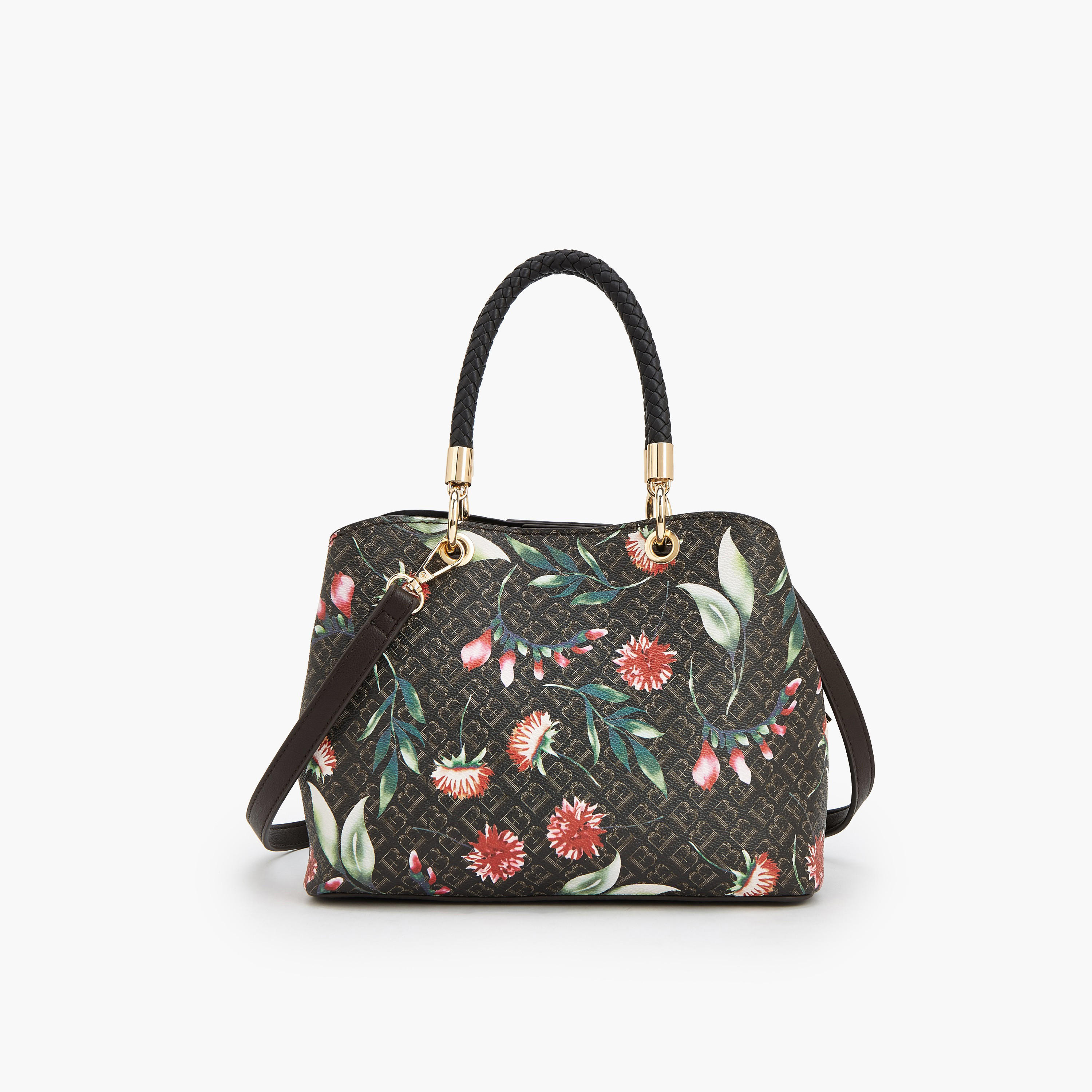 Flora Bella Floral Monogram Print Tote Bag with Double Handles-women-bagsandwallets-handbags-image-6