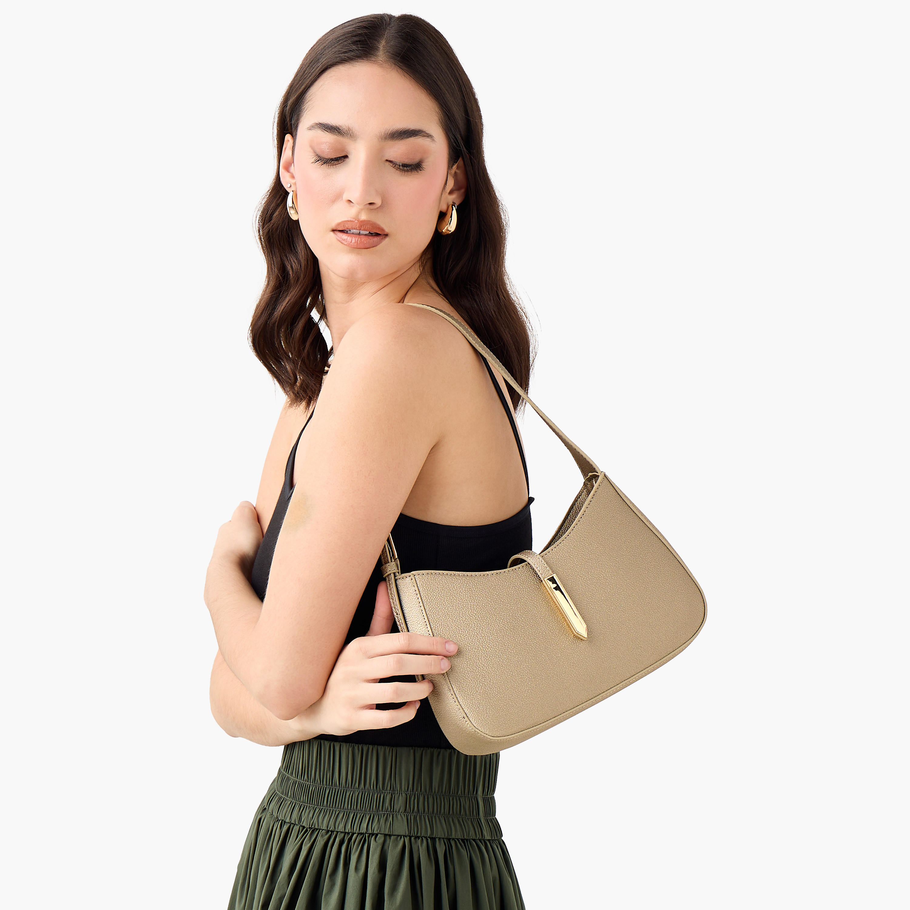 Flora Bella Solid Shoulder Bag with Zip Closure-women-bagsandwallets-handbags-image-2