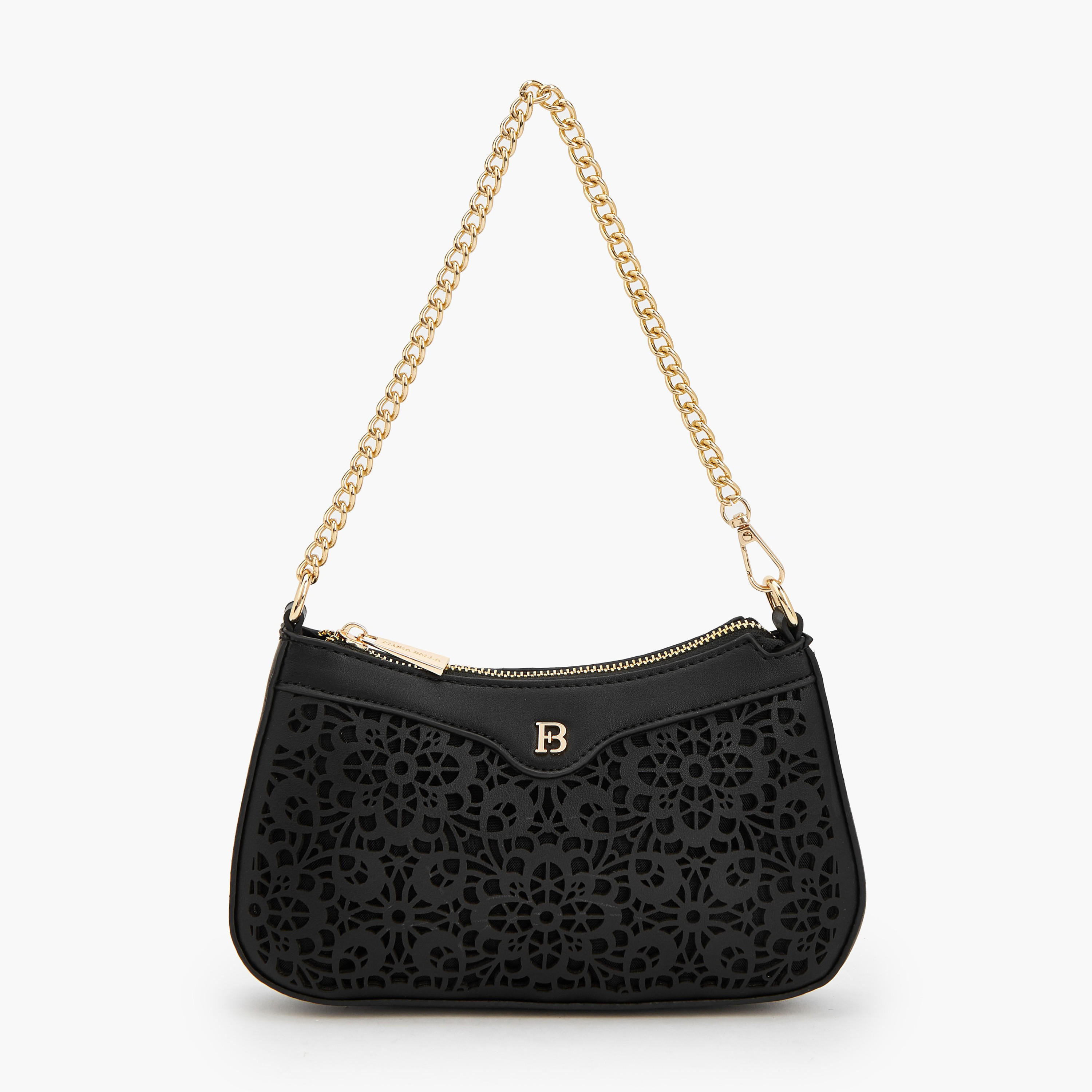 Flora Bella Laser Cut Shoulder Bag with Zip Closure-women-bagsandwallets-handbags-image-1