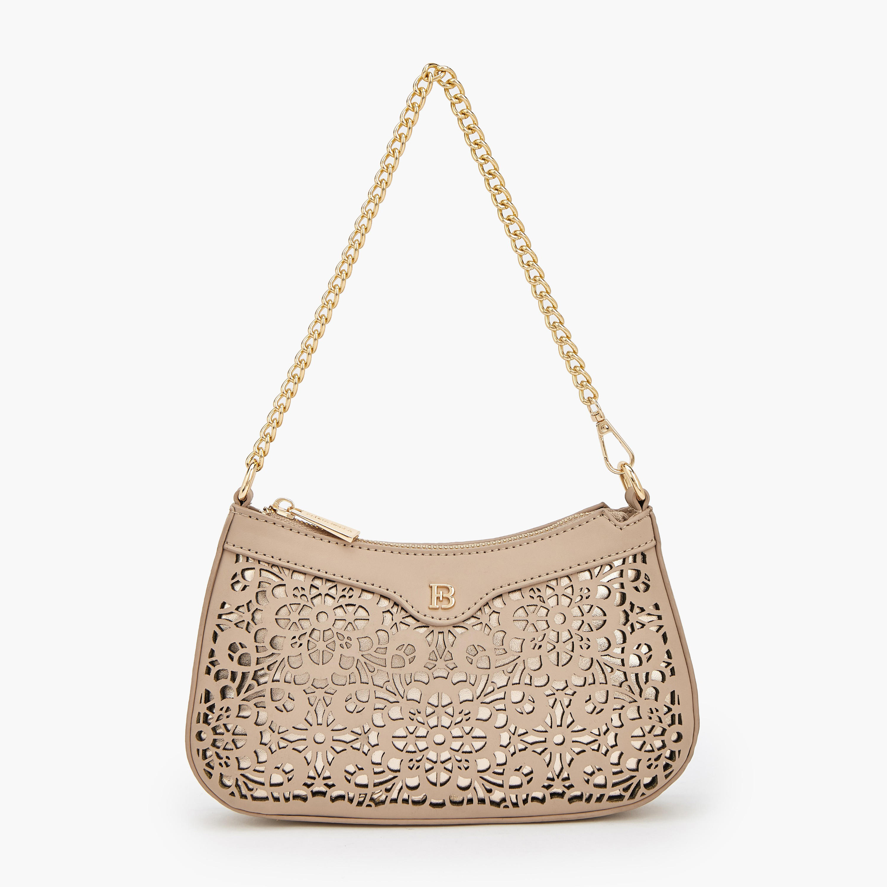 Flora Bella Laser Cut Shoulder Bag with Zip Closure-women-bagsandwallets-handbags-image-1