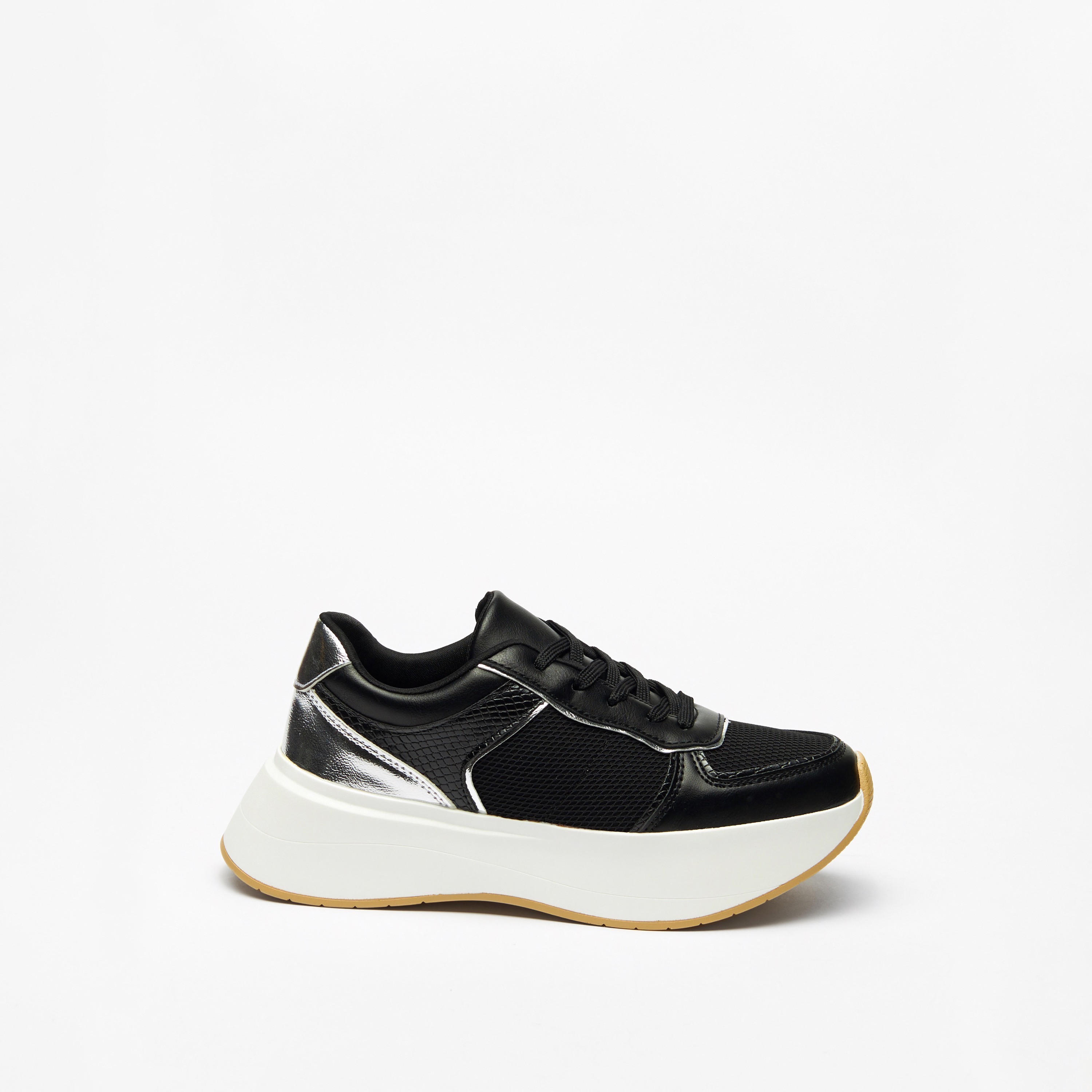 Textured Lace-Up Sneakers-women-shoes-sneakers-image-3