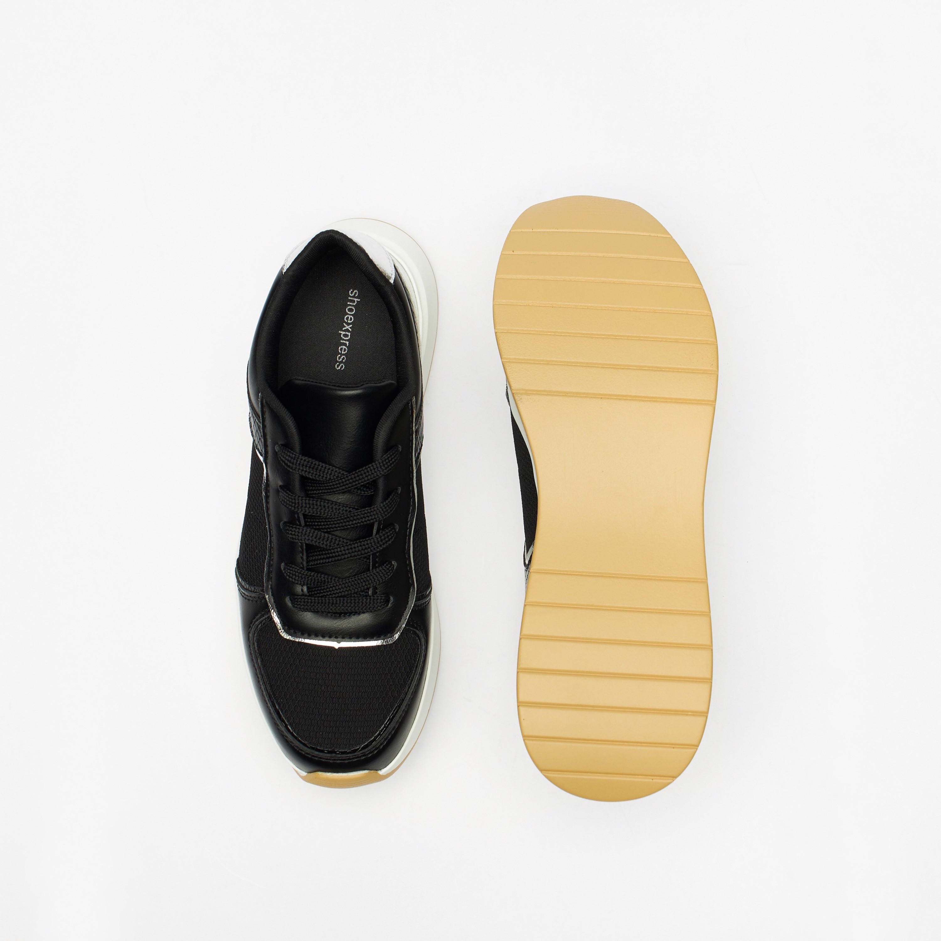 Textured Lace-Up Sneakers-women-shoes-sneakers-image-4