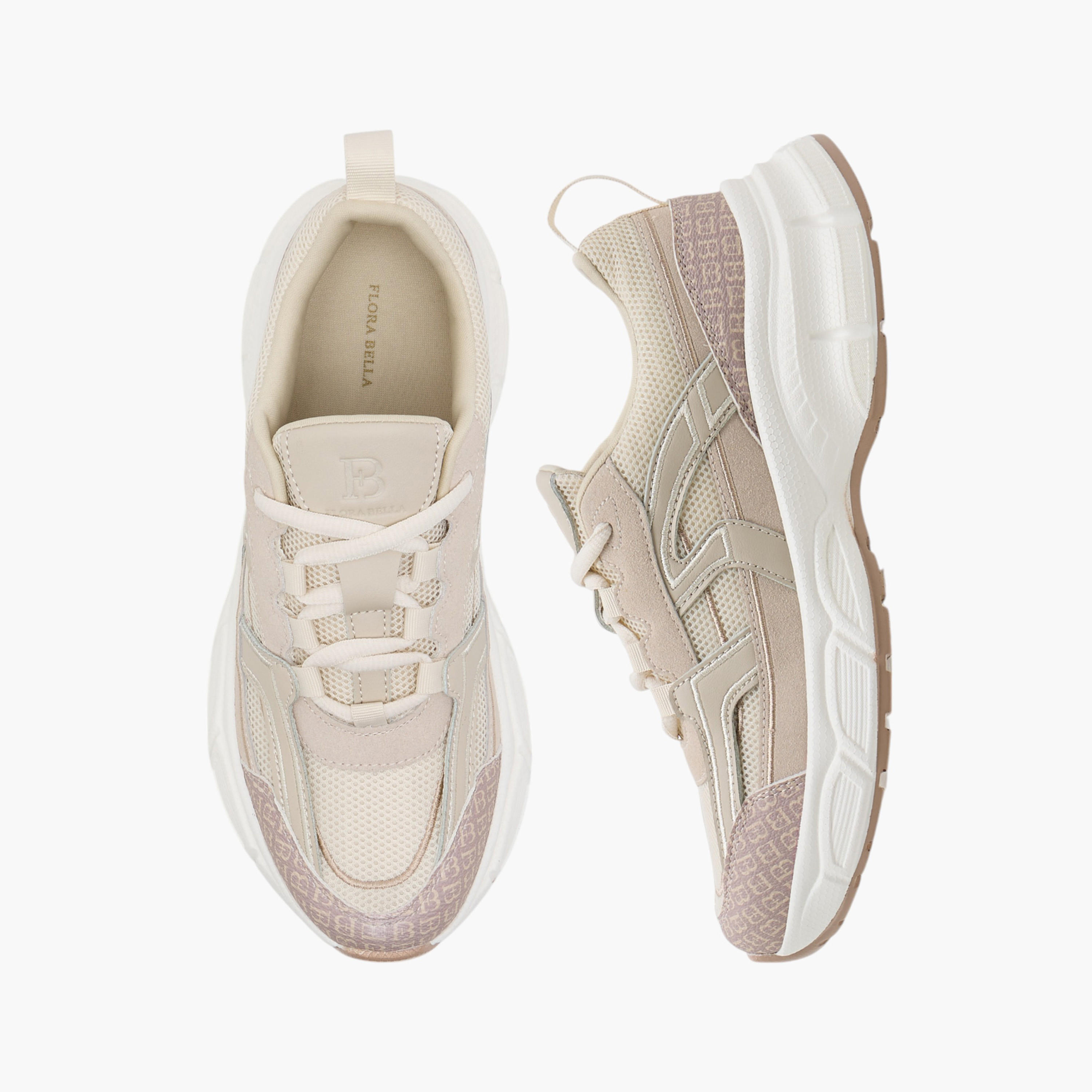 Flora Bella Panelled Sneakers with Lace-Up Closure-women-shoes-sneakers-image-1