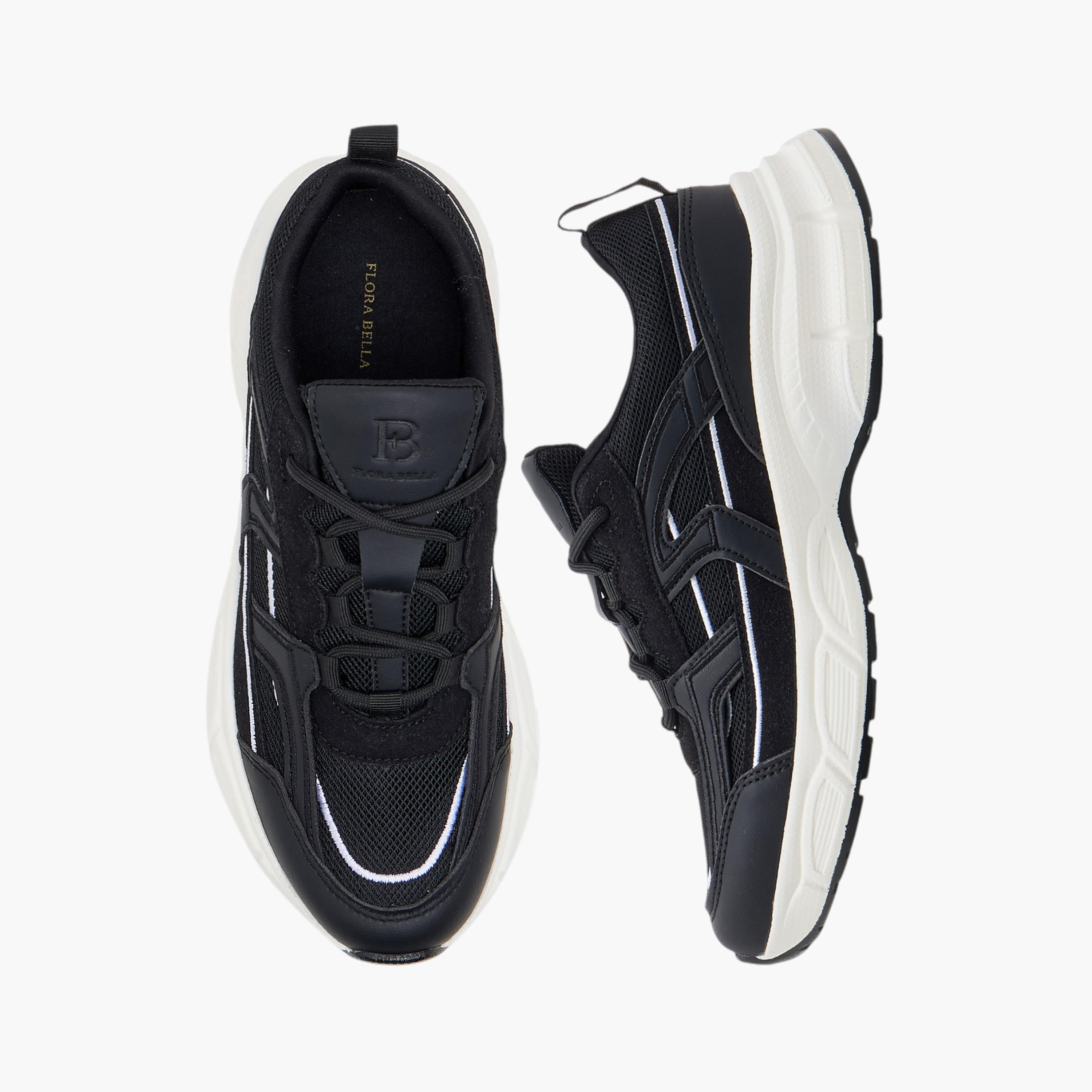 Flora Bella Panelled Sneakers with Lace-Up Closure-women-shoes-sneakers-image-1
