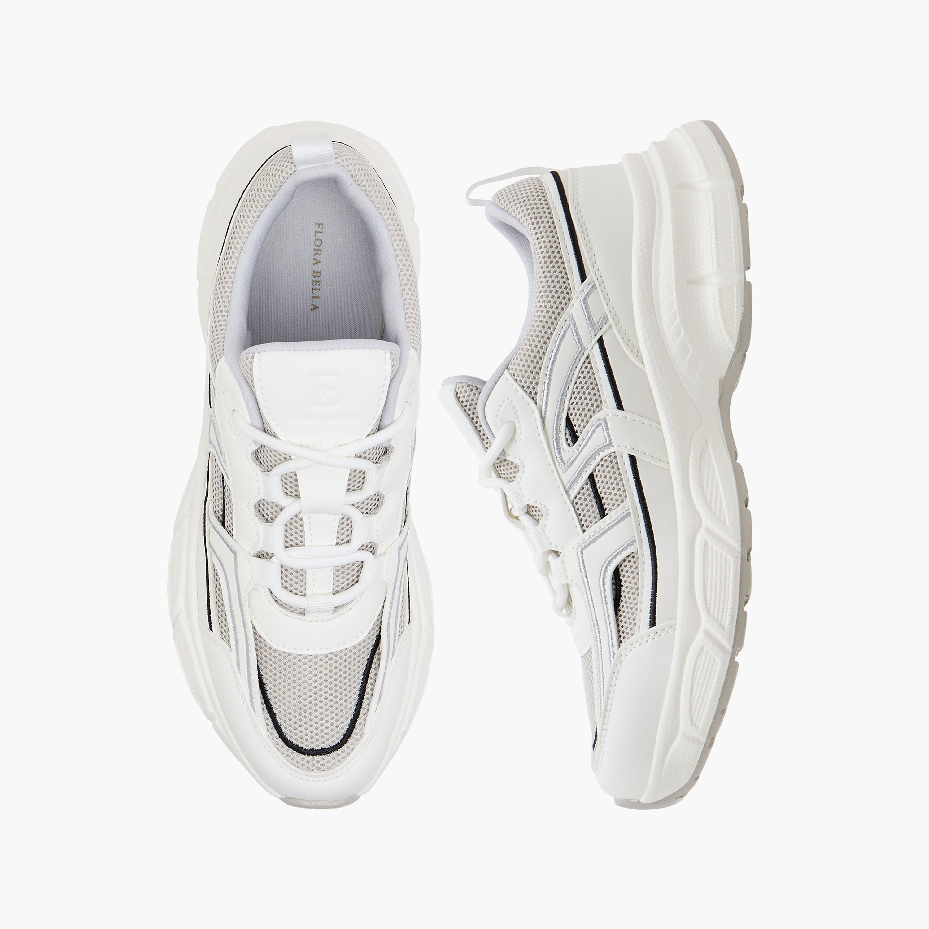 Flora Bella Panelled Sneakers with Lace-Up Closure-women-shoes-sneakers-image-1