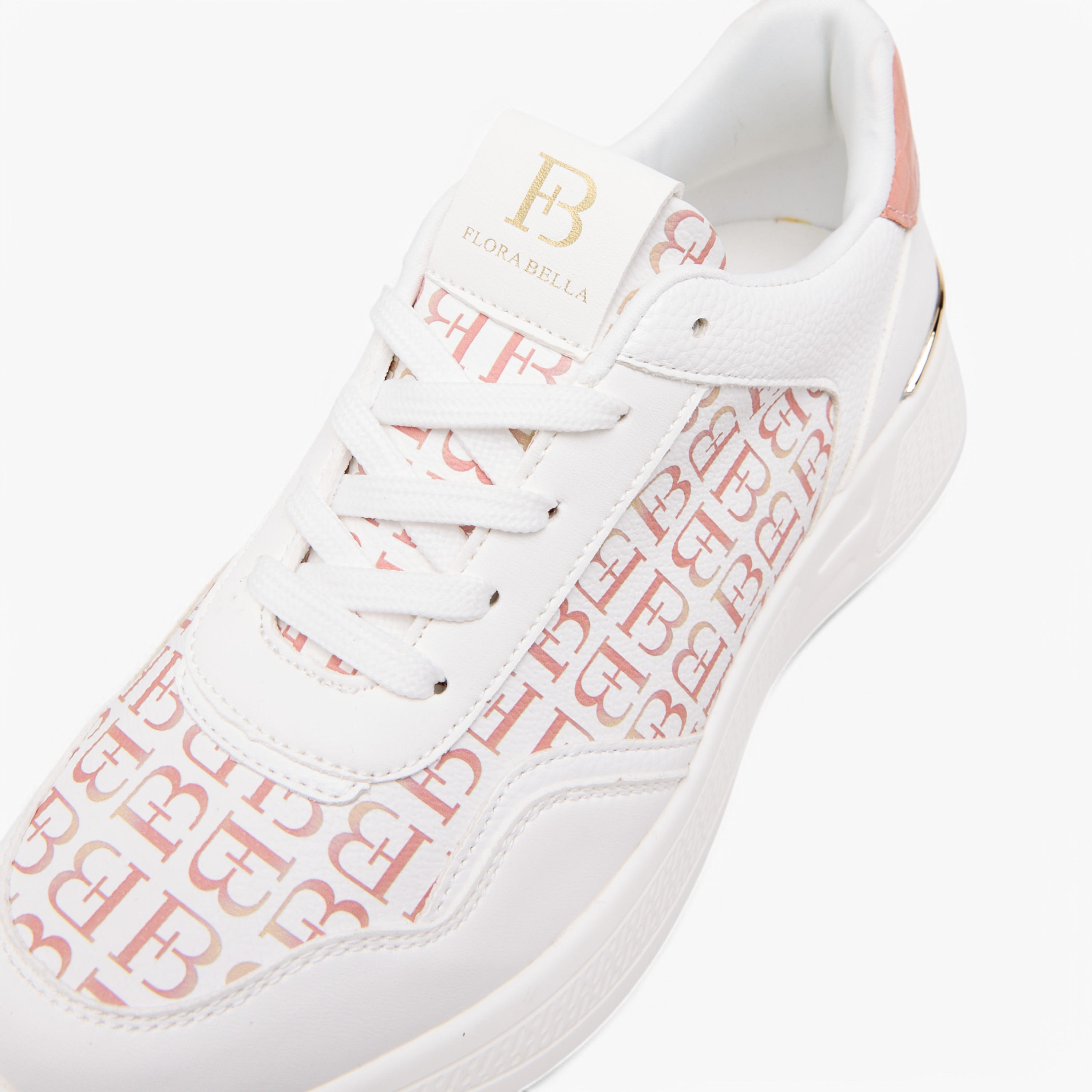 Flora Bella Monogram Print Lace-Up Sneakers-women-shoes-sneakers-image-4
