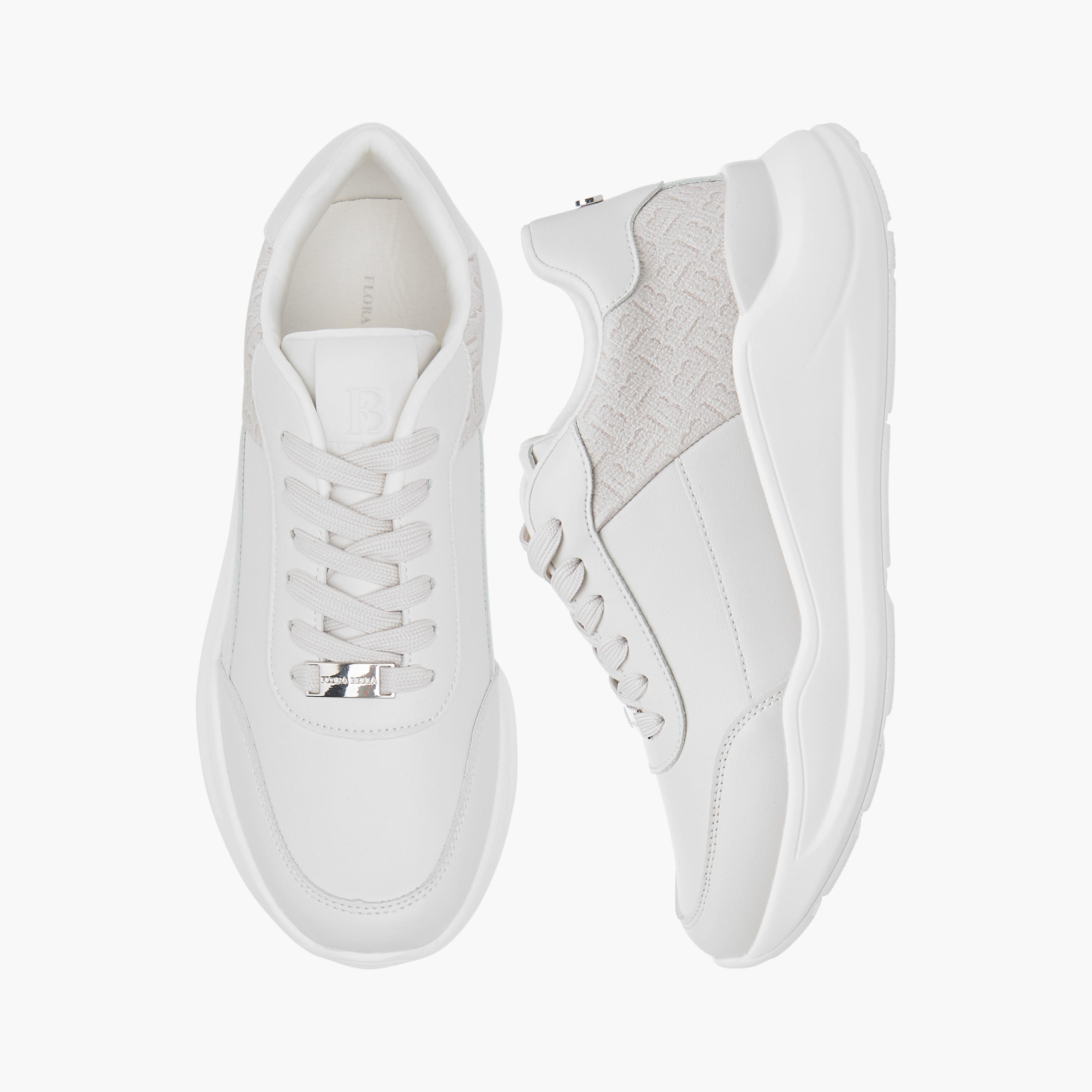 Flora Bella Monogram Textured Sneakers with Lace-Up Closure-women-shoes-sneakers-image-1