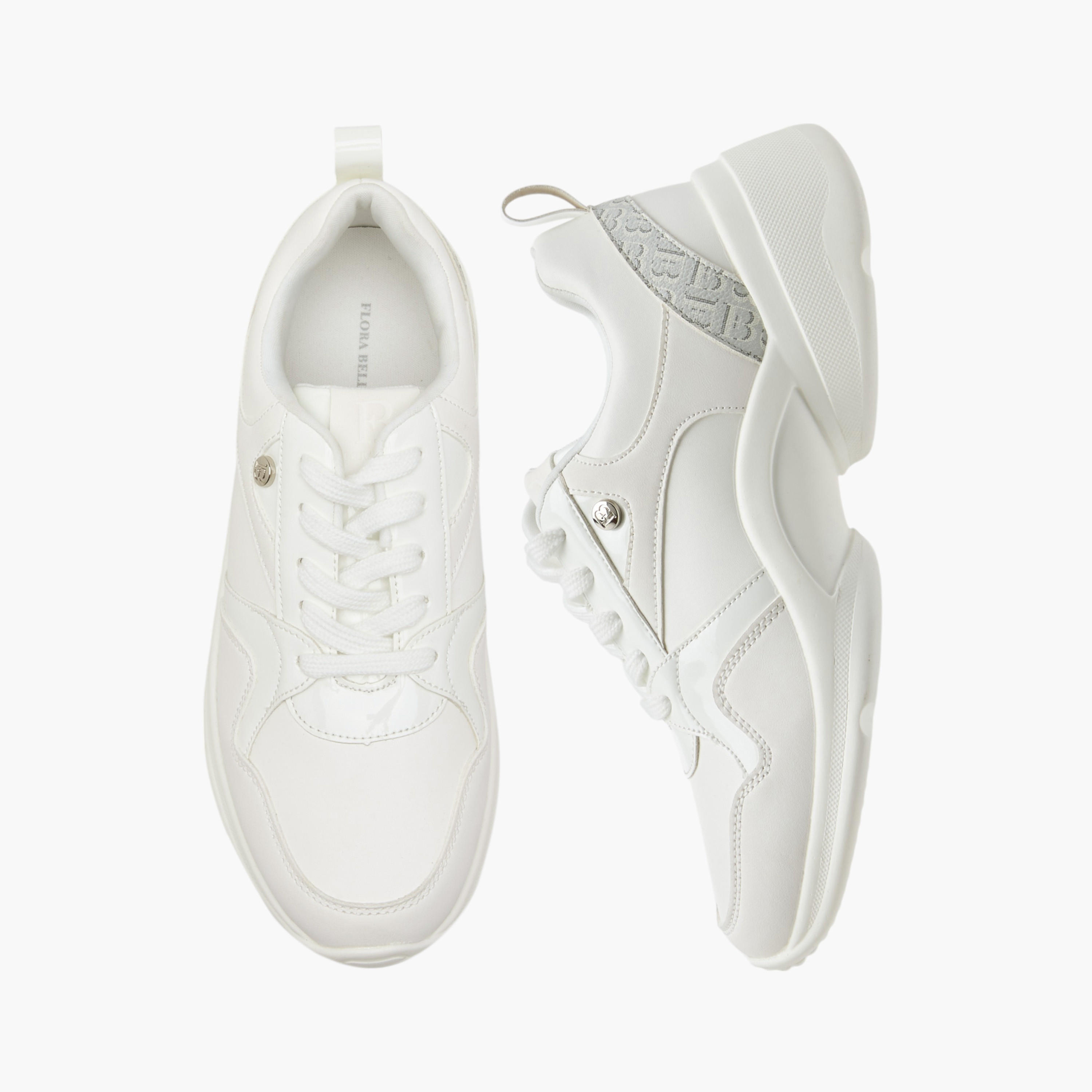 Flora Bella Monogram Detail Lace-Up Sneakers-women-shoes-sneakers-image-1