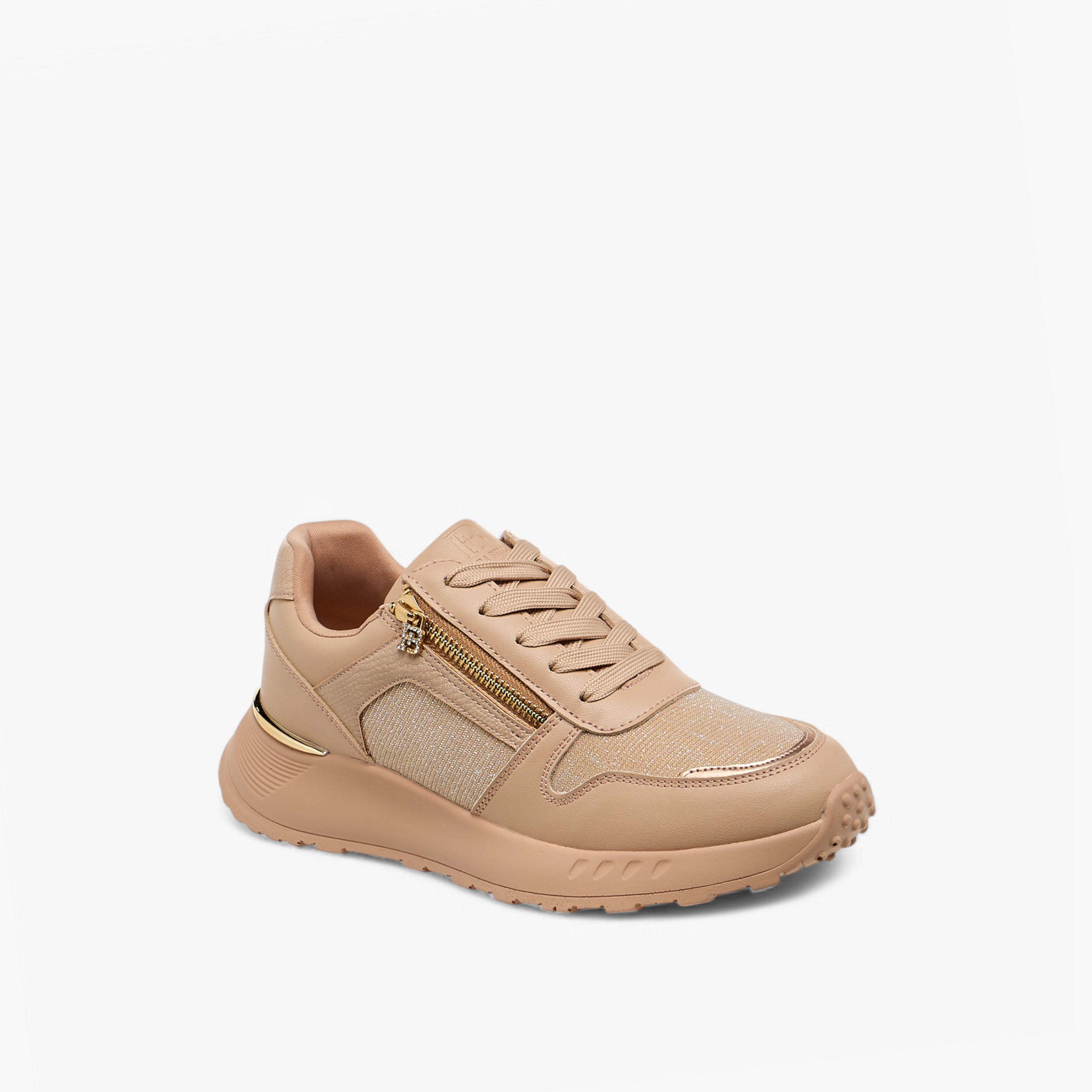 Flora Bella Glitter Panelled Sneakers with Lace-Up Closure-women-shoes-sneakers-image-2