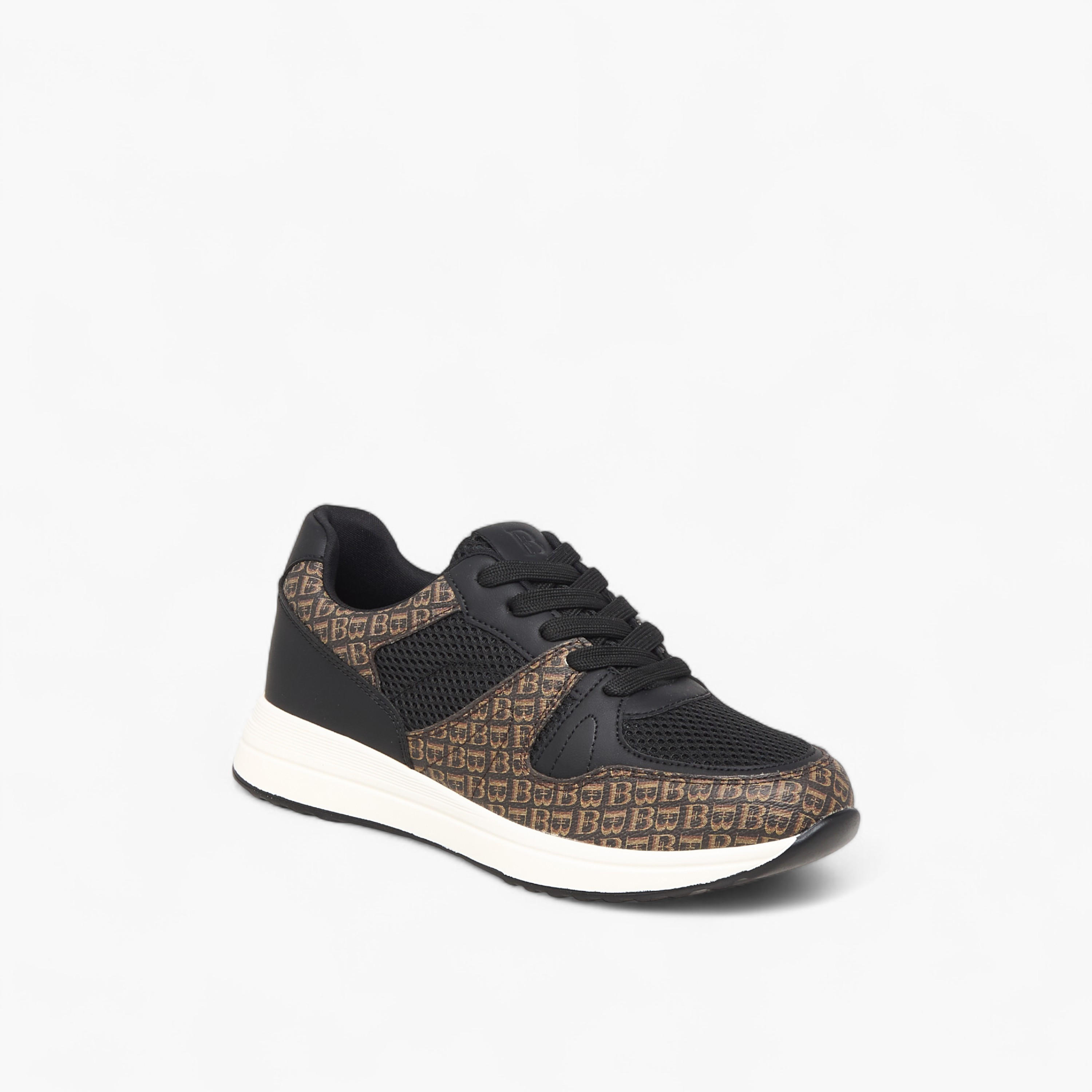 حذاء سنيكرز برباط إغلاق وطبعات مونوجرام للنساء من فلورا بيلا-women-shoes-sneakers-image-2