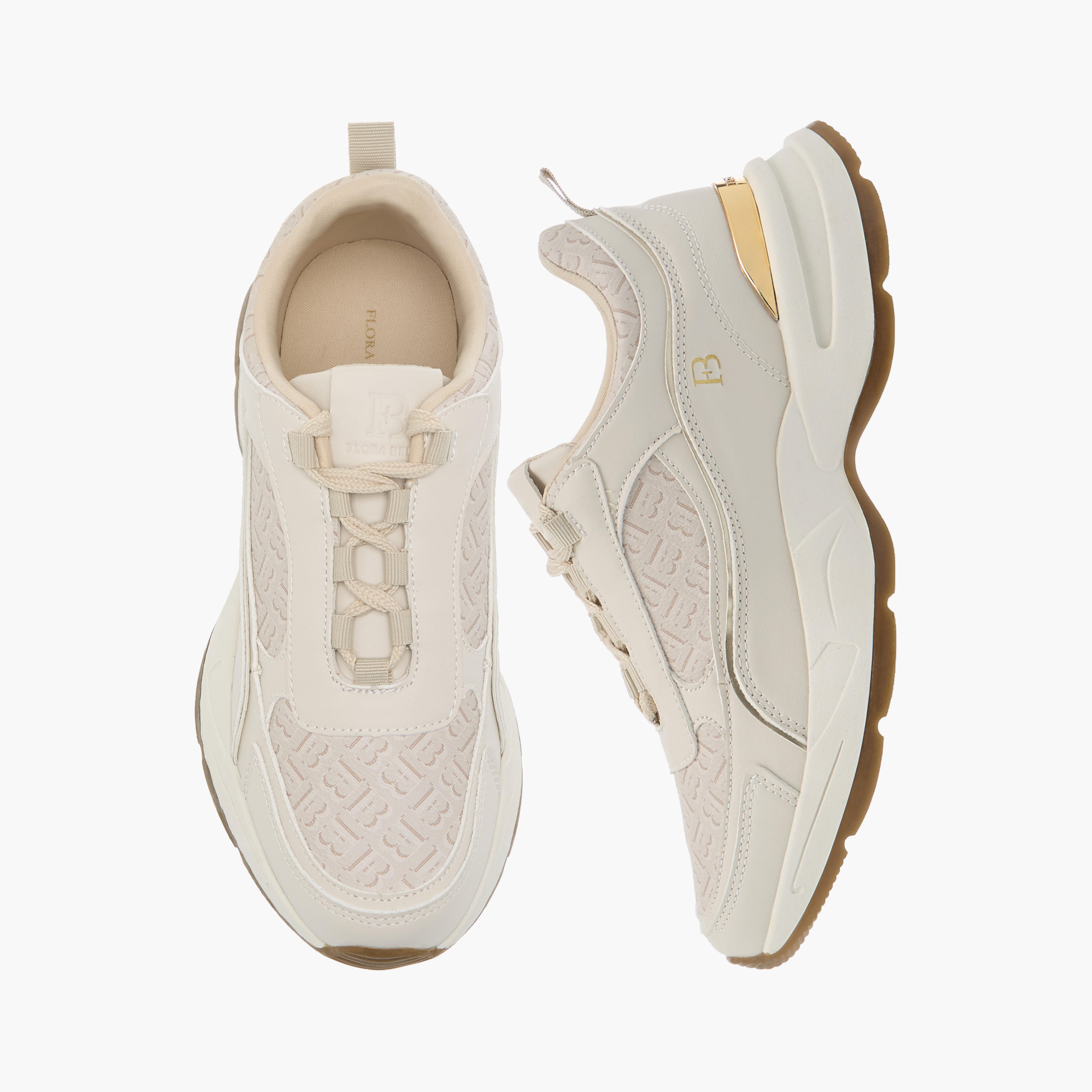 حذاء سنيكرز بطبعات مونوجرام ورباط إغلاق من فلورا بيلا-women-shoes-sneakers-image-1