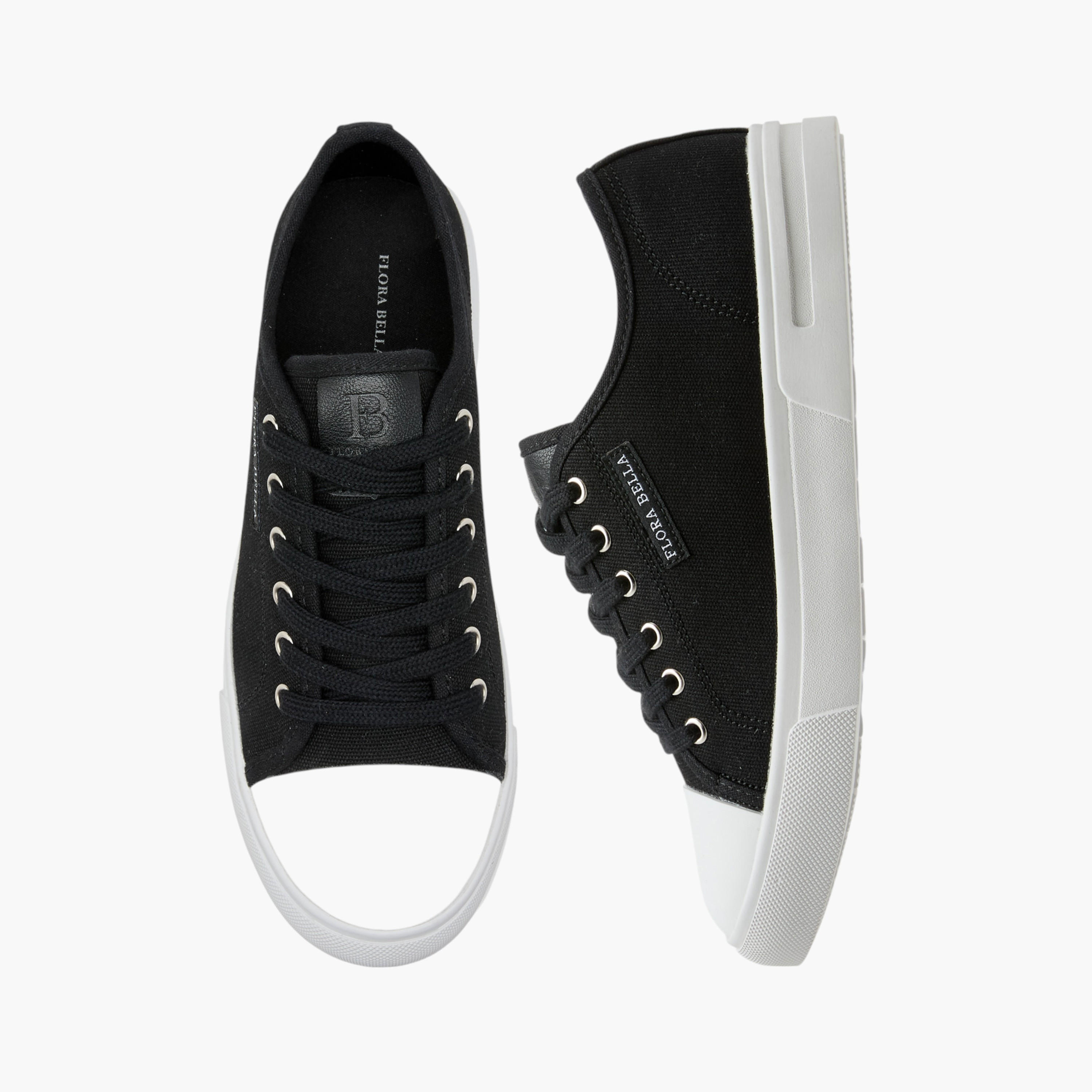 حذاء سنيكرز برباط إغلاق وتفاصيل شعار من فلورا بيلا-women-shoes-sneakers-image-1