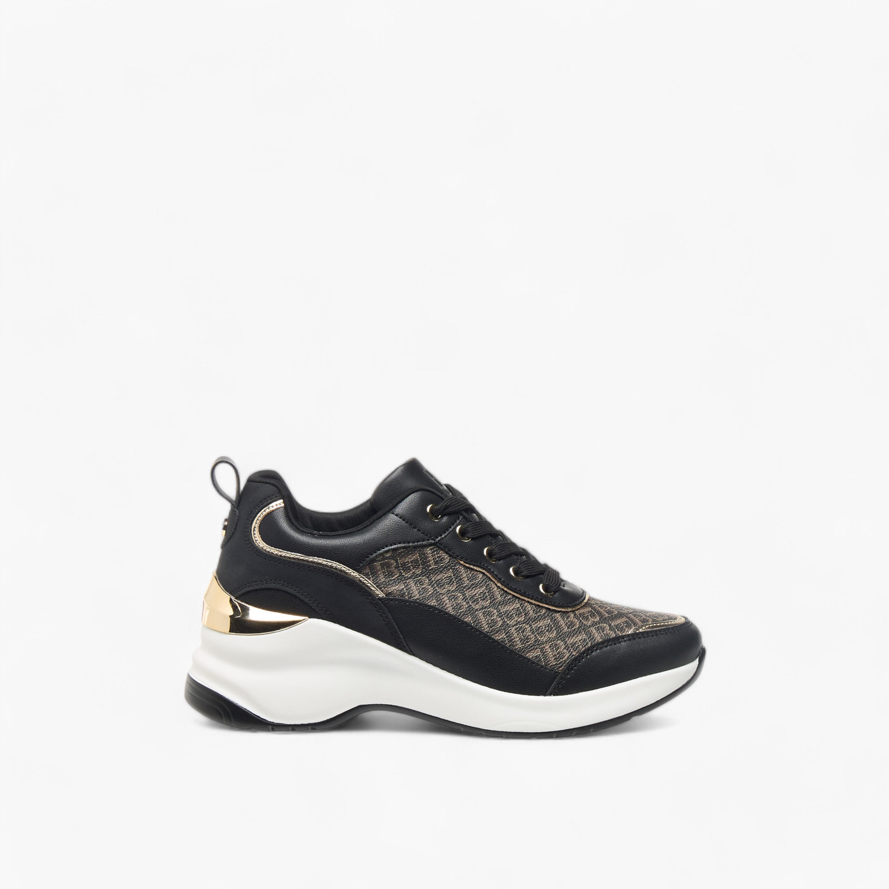 حذاء سنيكرز بارز الملمس بنمط مونوجرام ورباط إغلاق من فلورا بيلا-women-shoes-sneakers-image-3