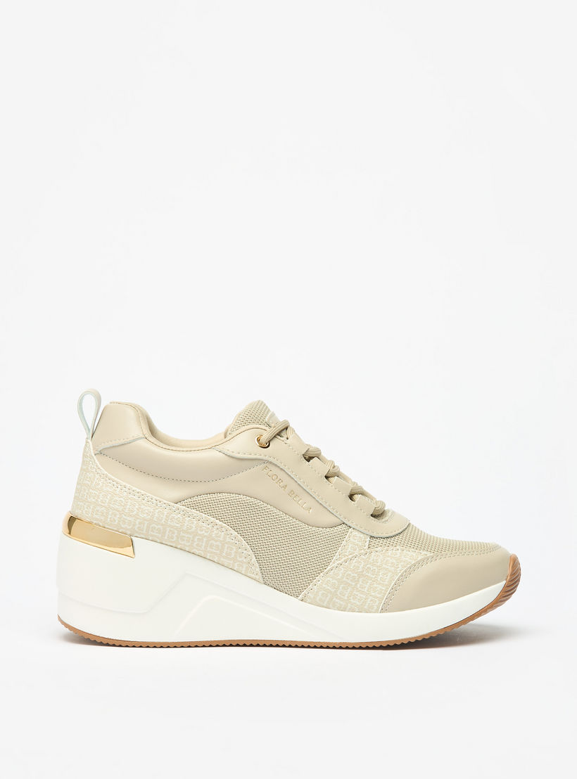 Flora Bella Monogram Wedge Sneakers with Lace-Up Closure-women-shoes-sneakers-image-3