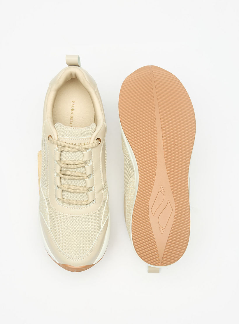 Flora Bella Monogram Wedge Sneakers with Lace-Up Closure-women-shoes-sneakers-image-4