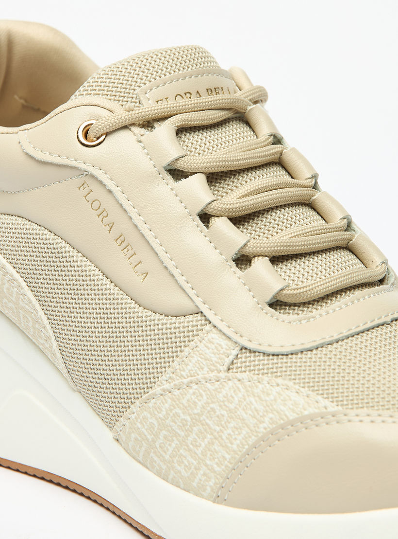 Flora Bella Monogram Wedge Sneakers with Lace-Up Closure-women-shoes-sneakers-image-5