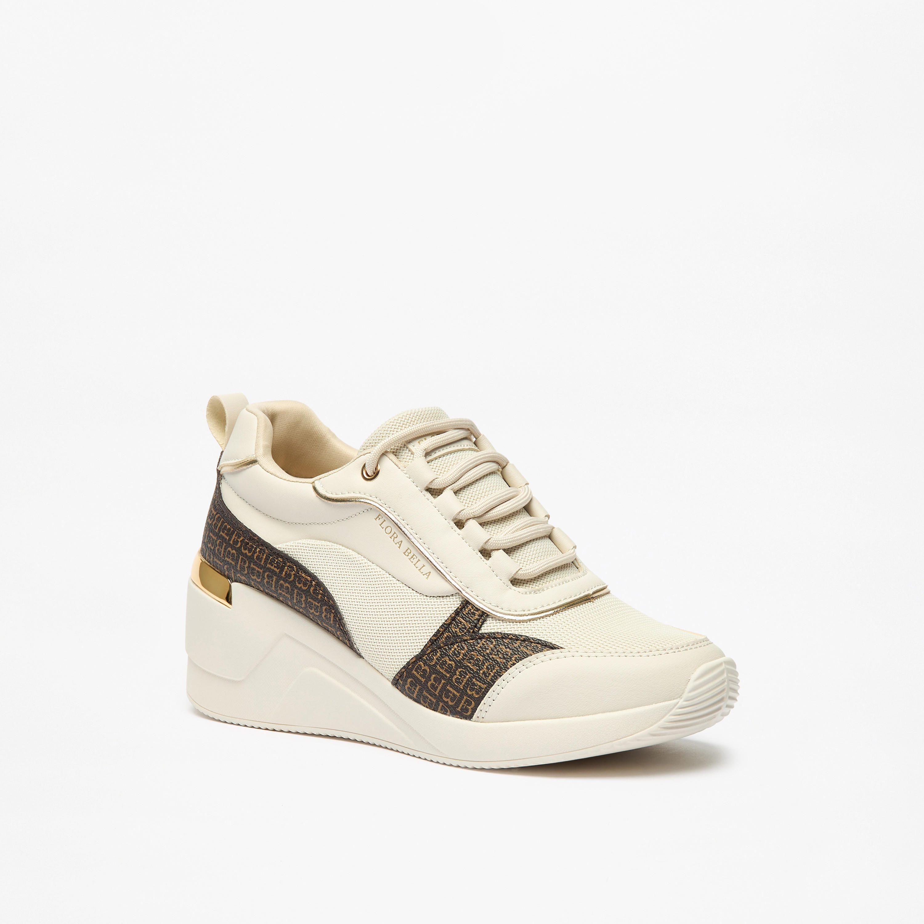 Flora Bella Monogram Wedge Sneakers with Lace-Up Closure-women-shoes-sneakers-image-1