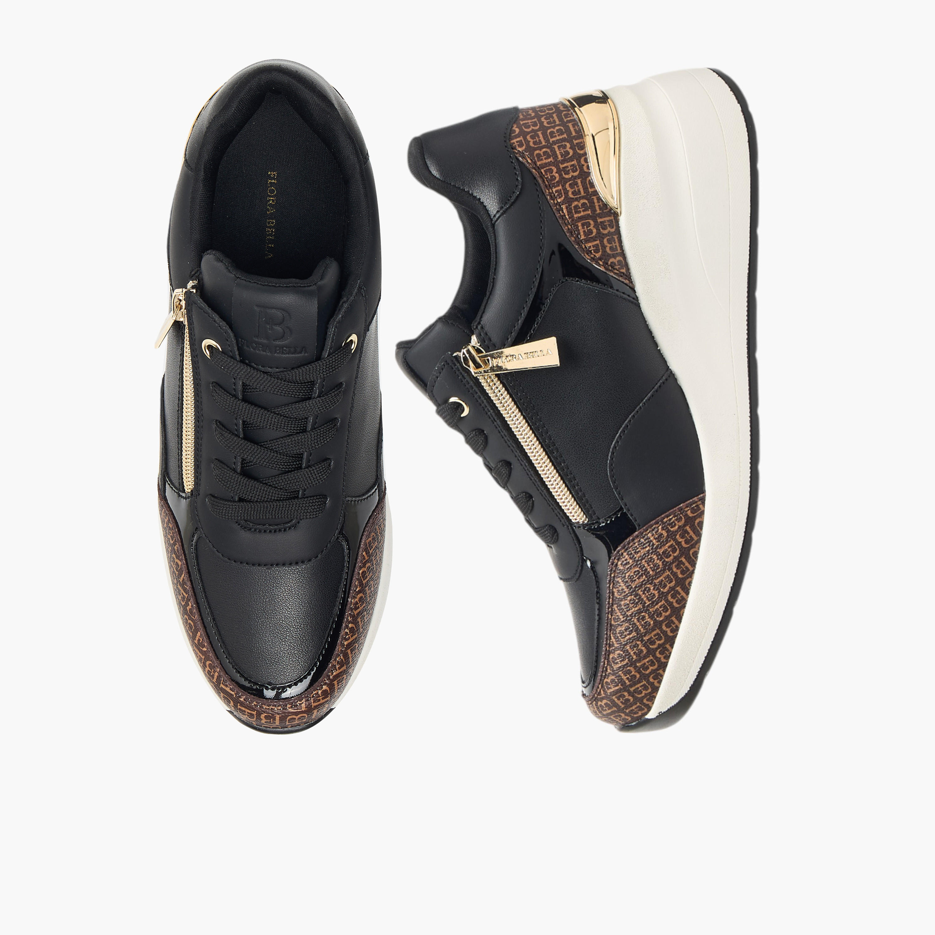 Flora Bella Monogram Print Sneakers with Lace-Up Closure-women-shoes-sneakers-image-1