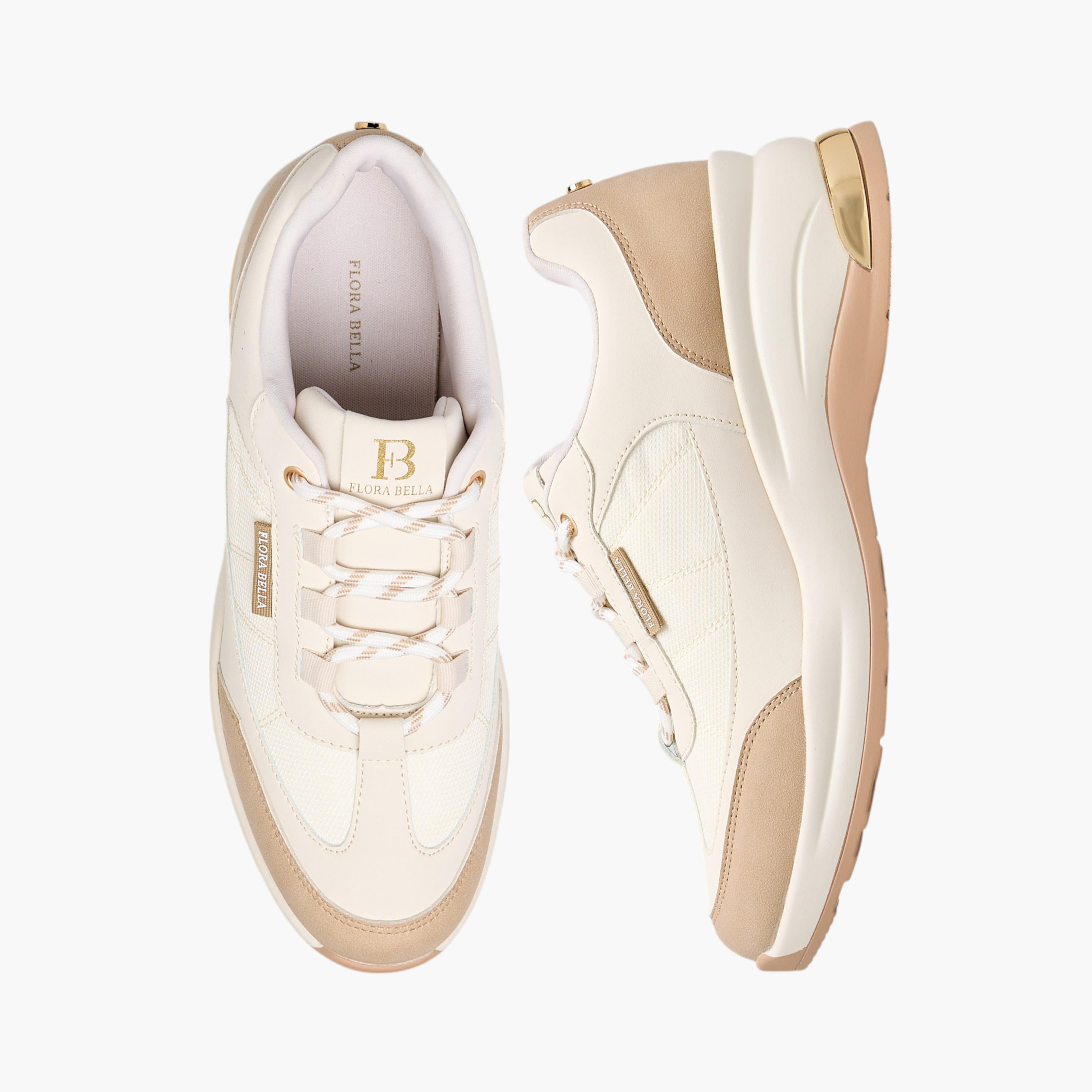 Flora Bella Panelled Sneakers with Lace-Up Closure-women-shoes-sneakers-image-1