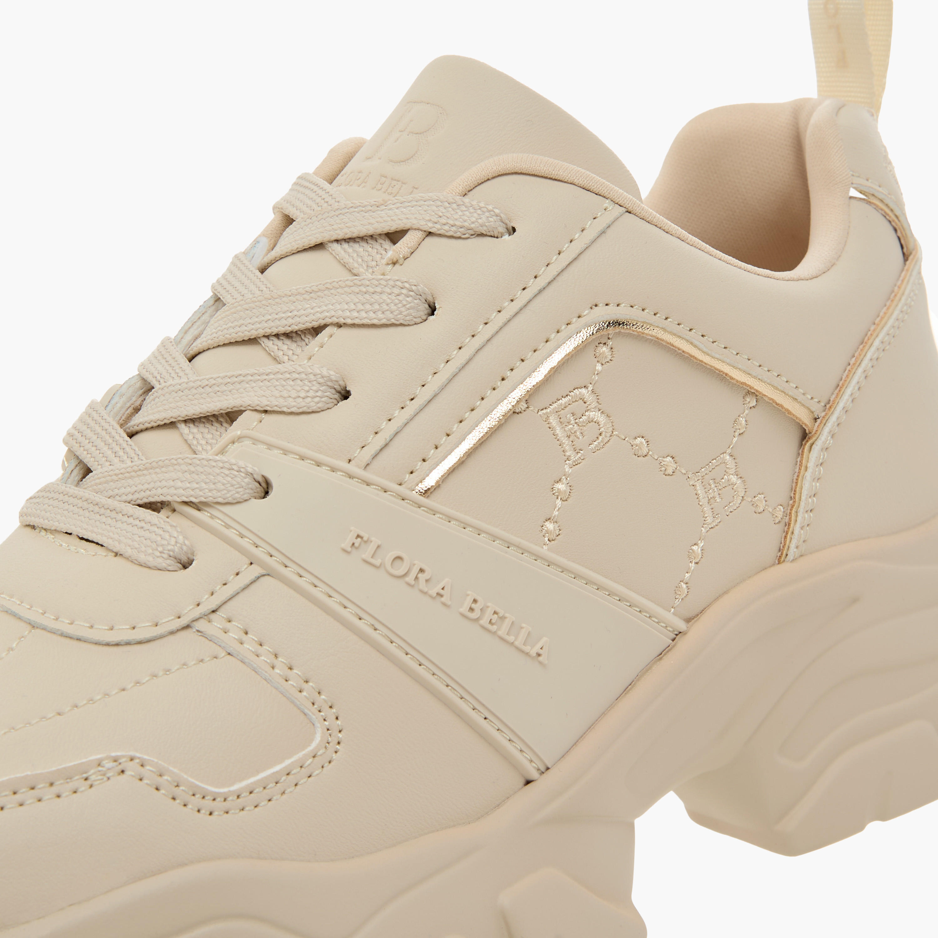 Flora Bella Logo Embroidered Sneakers with Lace-Up Closure-women-shoes-sneakers-image-4