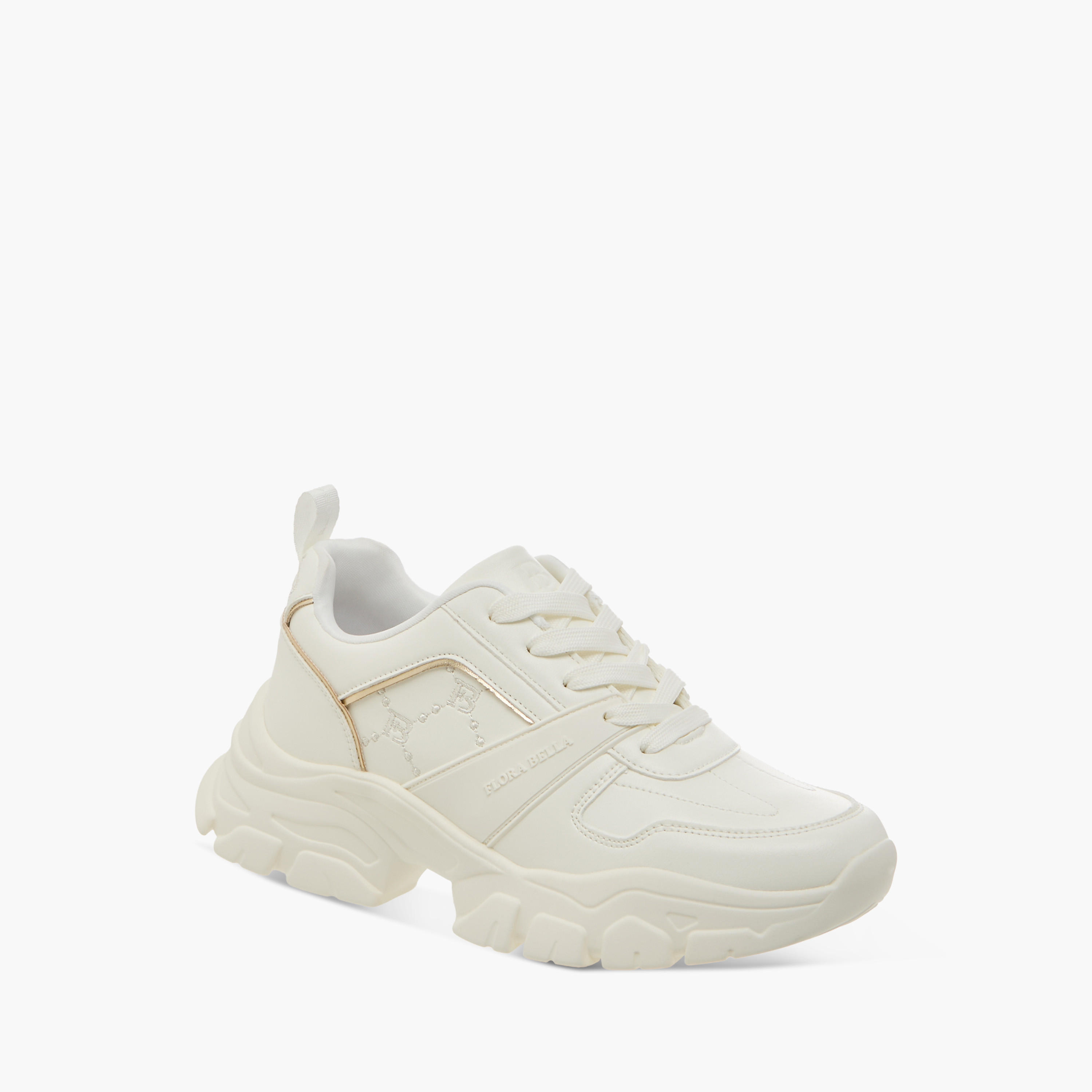 Flora Bella Logo Embroidered Sneakers with Lace-Up Closure-women-shoes-sneakers-image-2