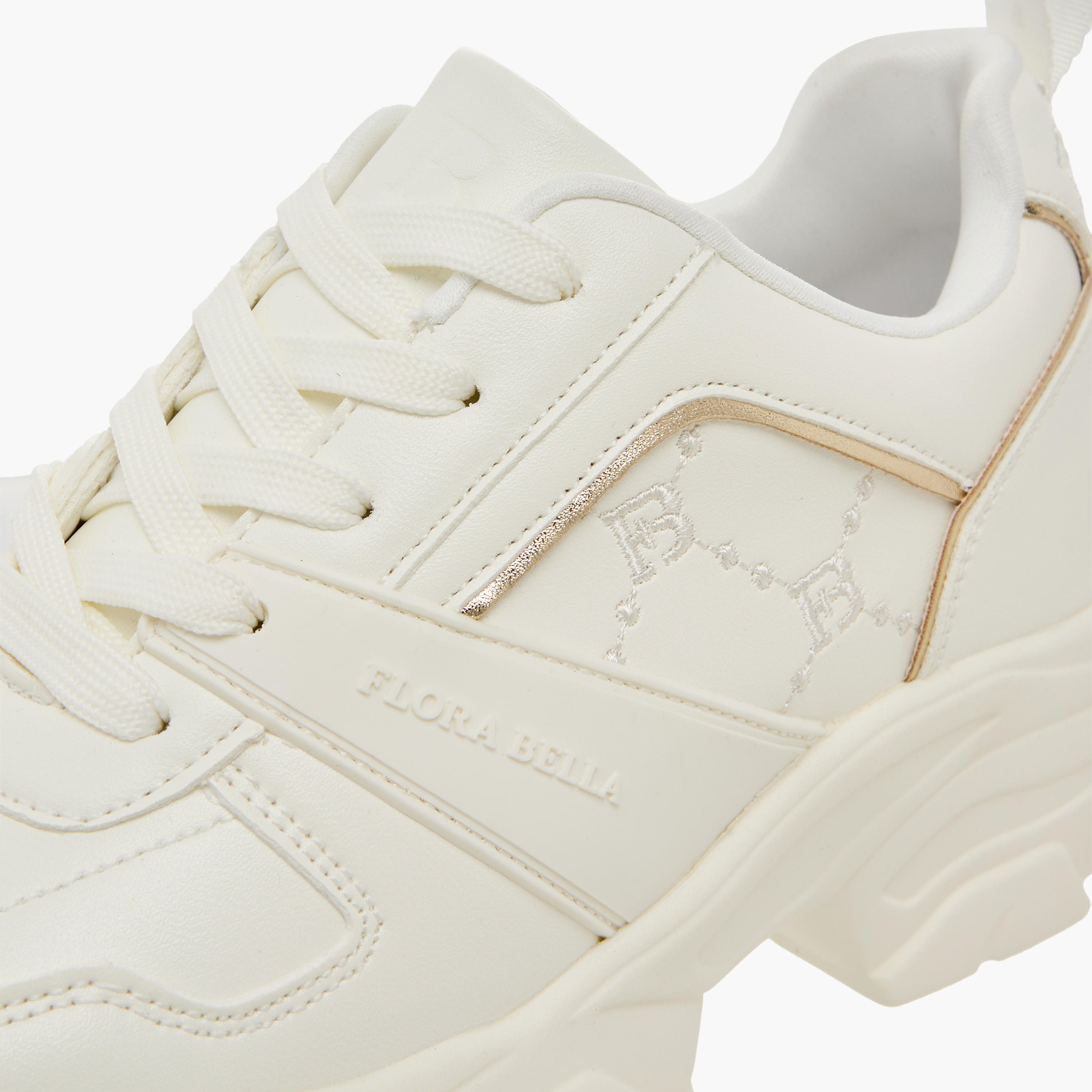 Flora Bella Logo Embroidered Sneakers with Lace-Up Closure-women-shoes-sneakers-image-4