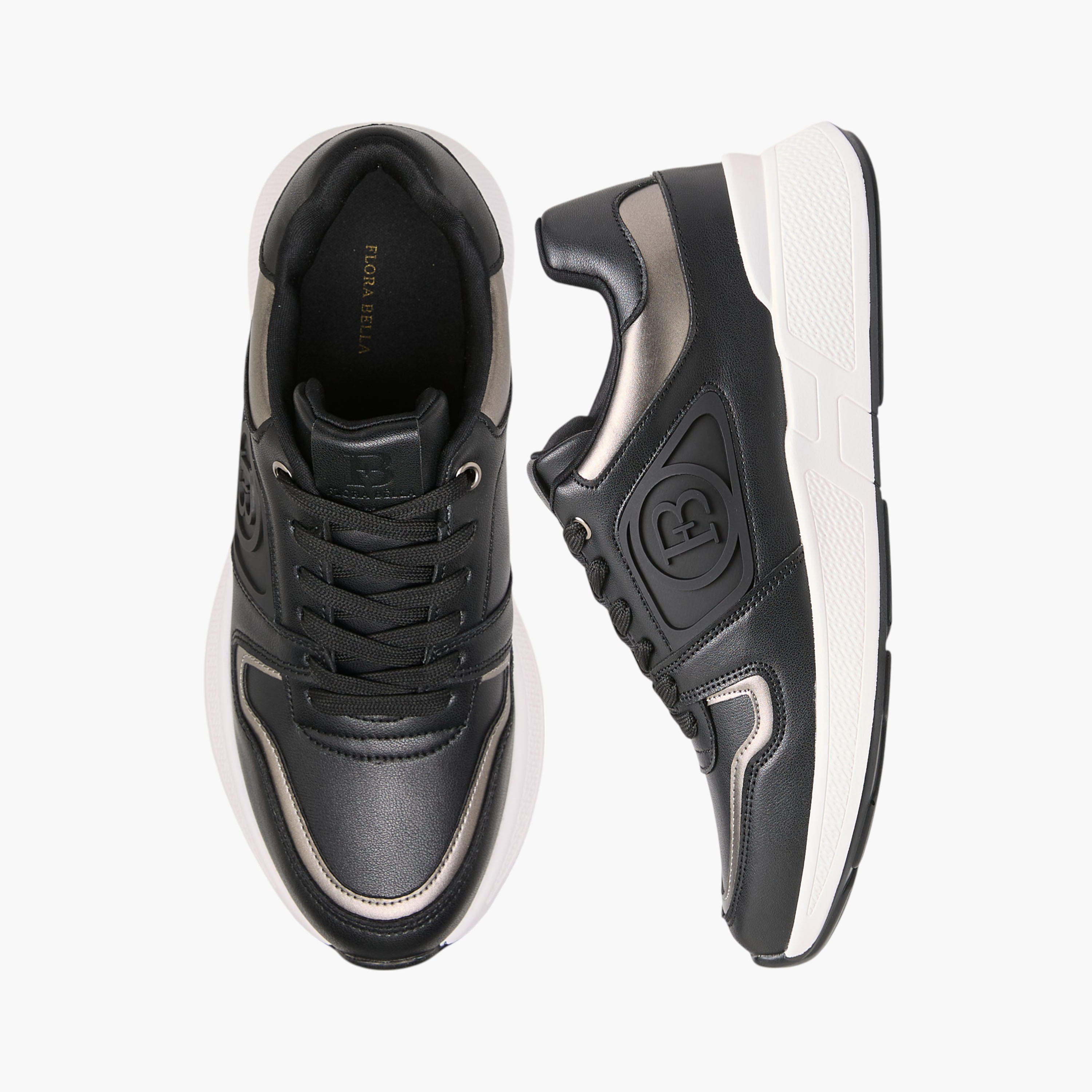 Flora Bella Logo Embossed Sneakers with Lace-Up Closure-women-shoes-sneakers-image-1