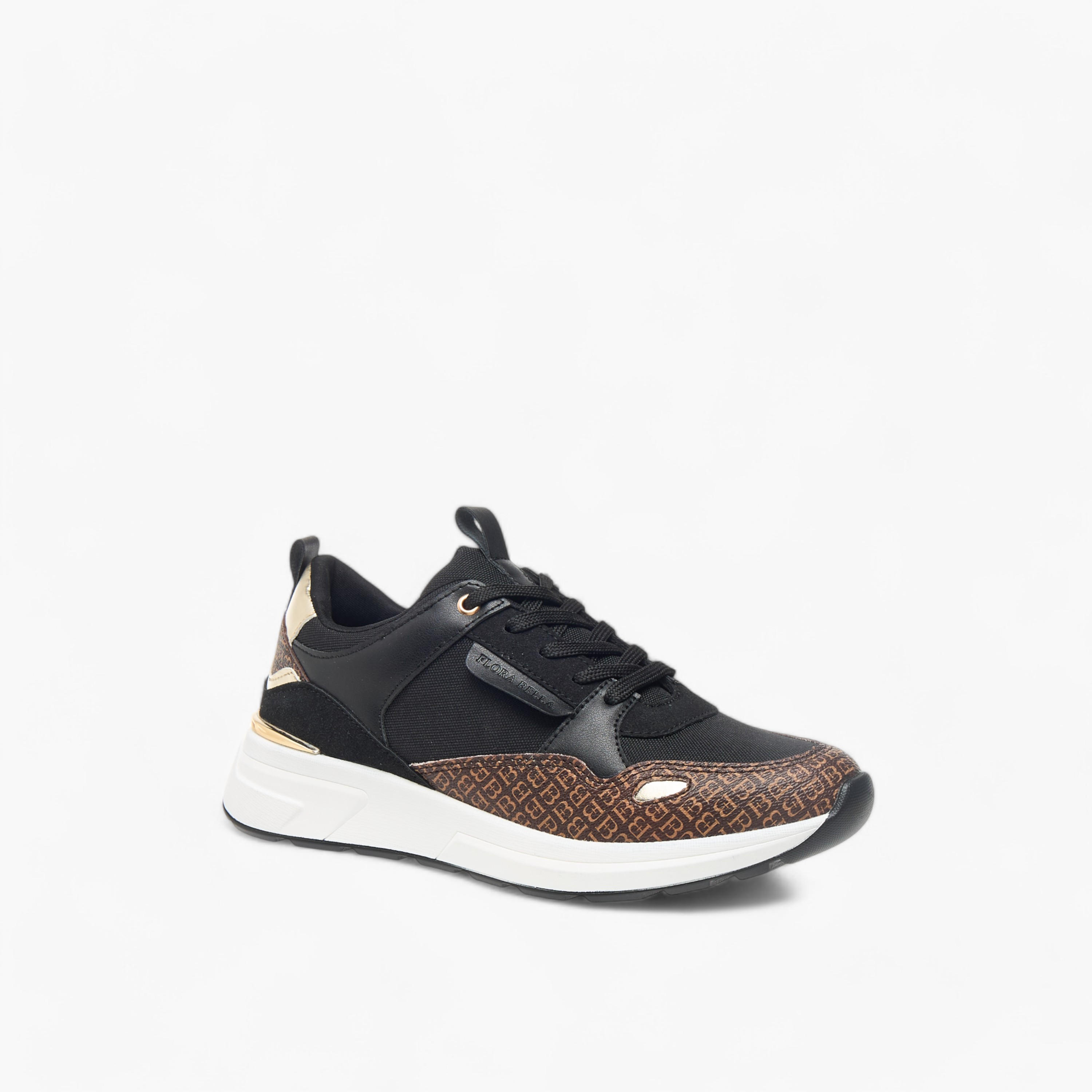 Flora Bella Monogram Print Sneakers with Lace-Up Closure-women-shoes-sneakers-image-2