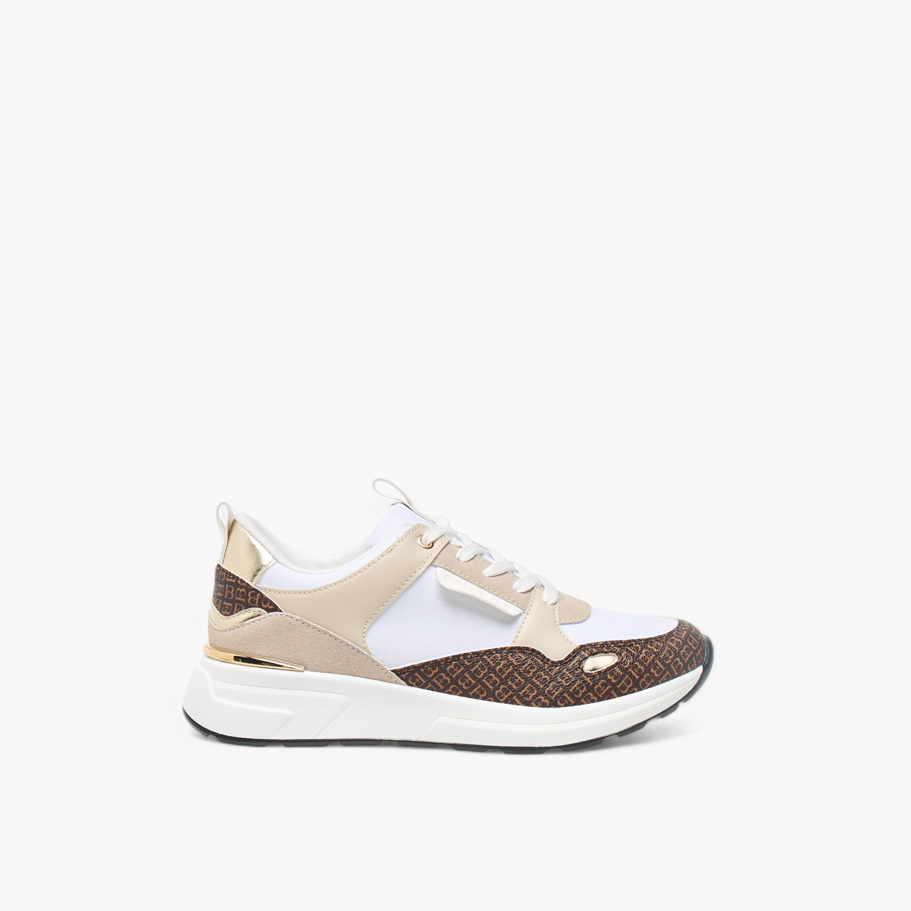 Flora Bella Monogram Print Sneakers with Lace-Up Closure-women-shoes-sneakers-image-3