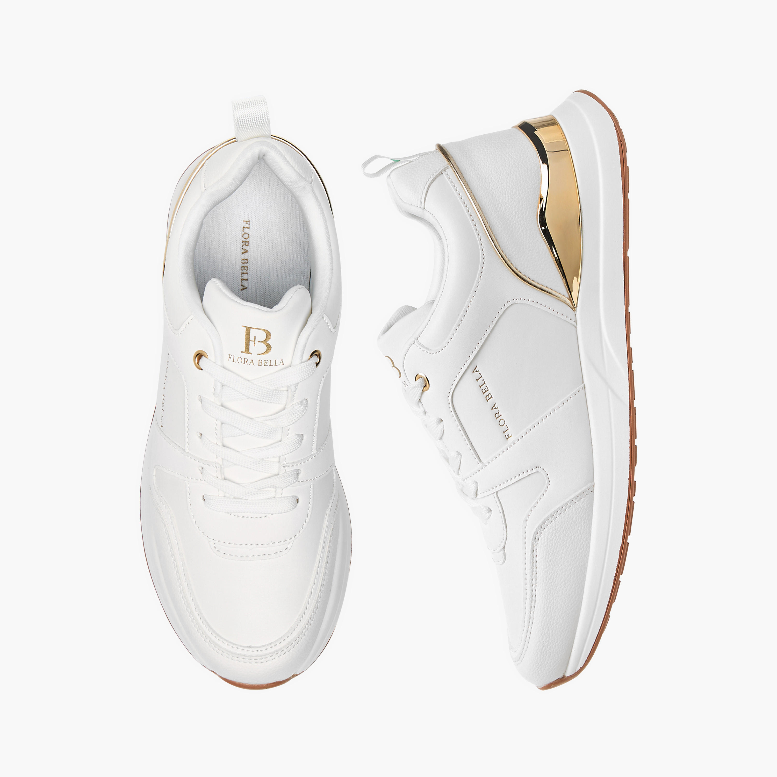 Flora Bella Panelled Ankle Sneakers with Lace-Up Closure-women-shoes-sneakers-image-1