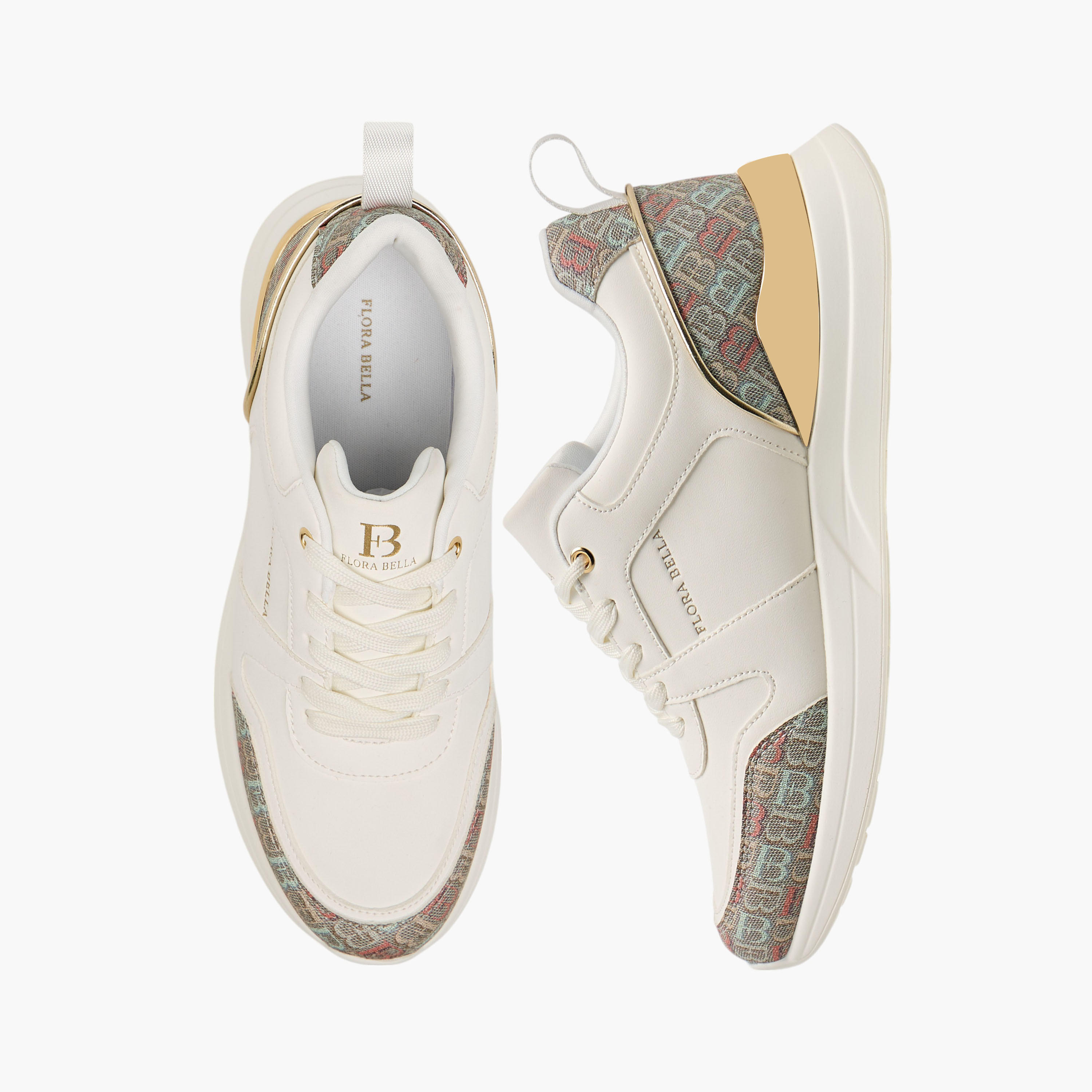 Flora Bella Monogram Print Sneakers with Lace-Up Closure-women-shoes-sneakers-image-1