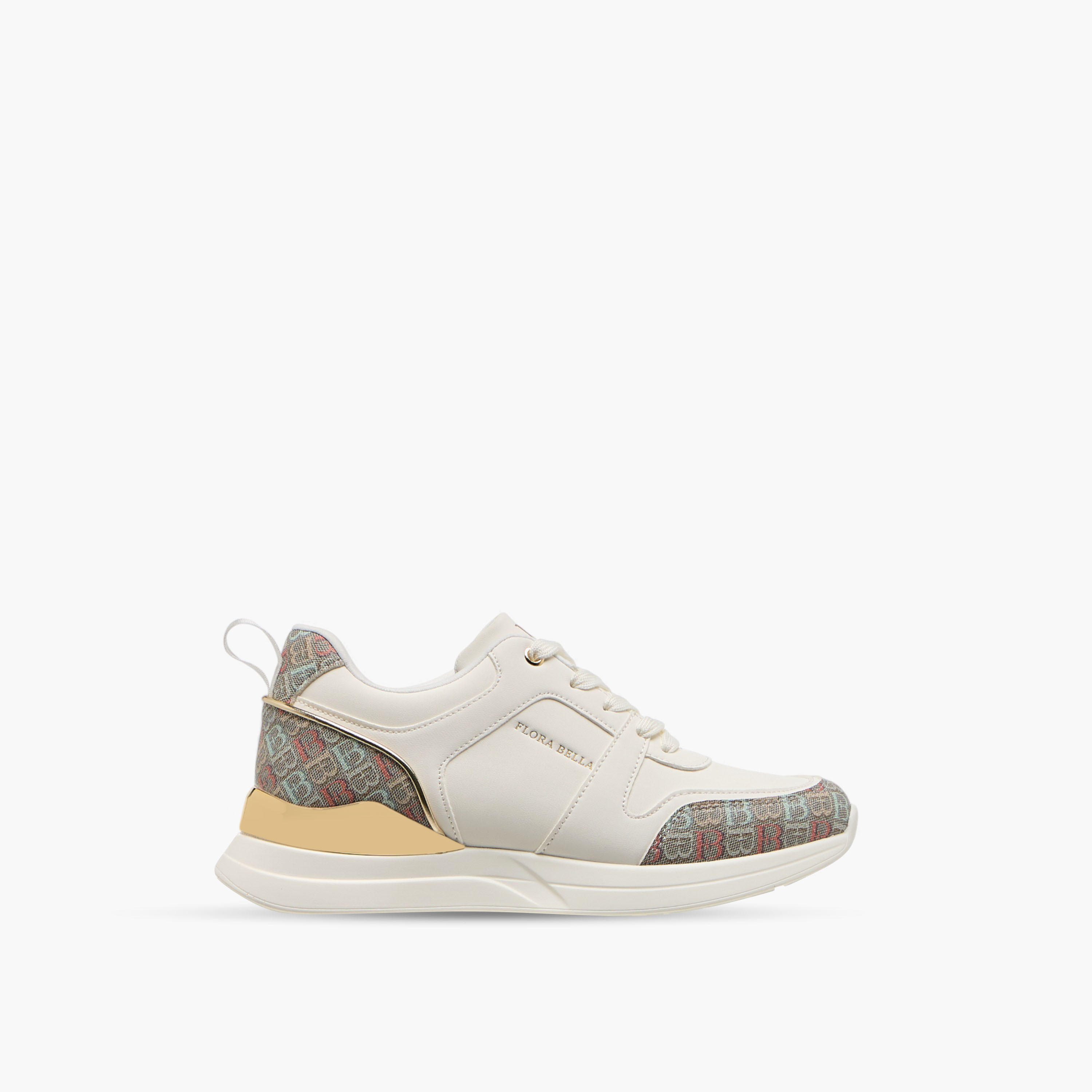 Flora Bella Monogram Print Sneakers with Lace-Up Closure-women-shoes-sneakers-image-2