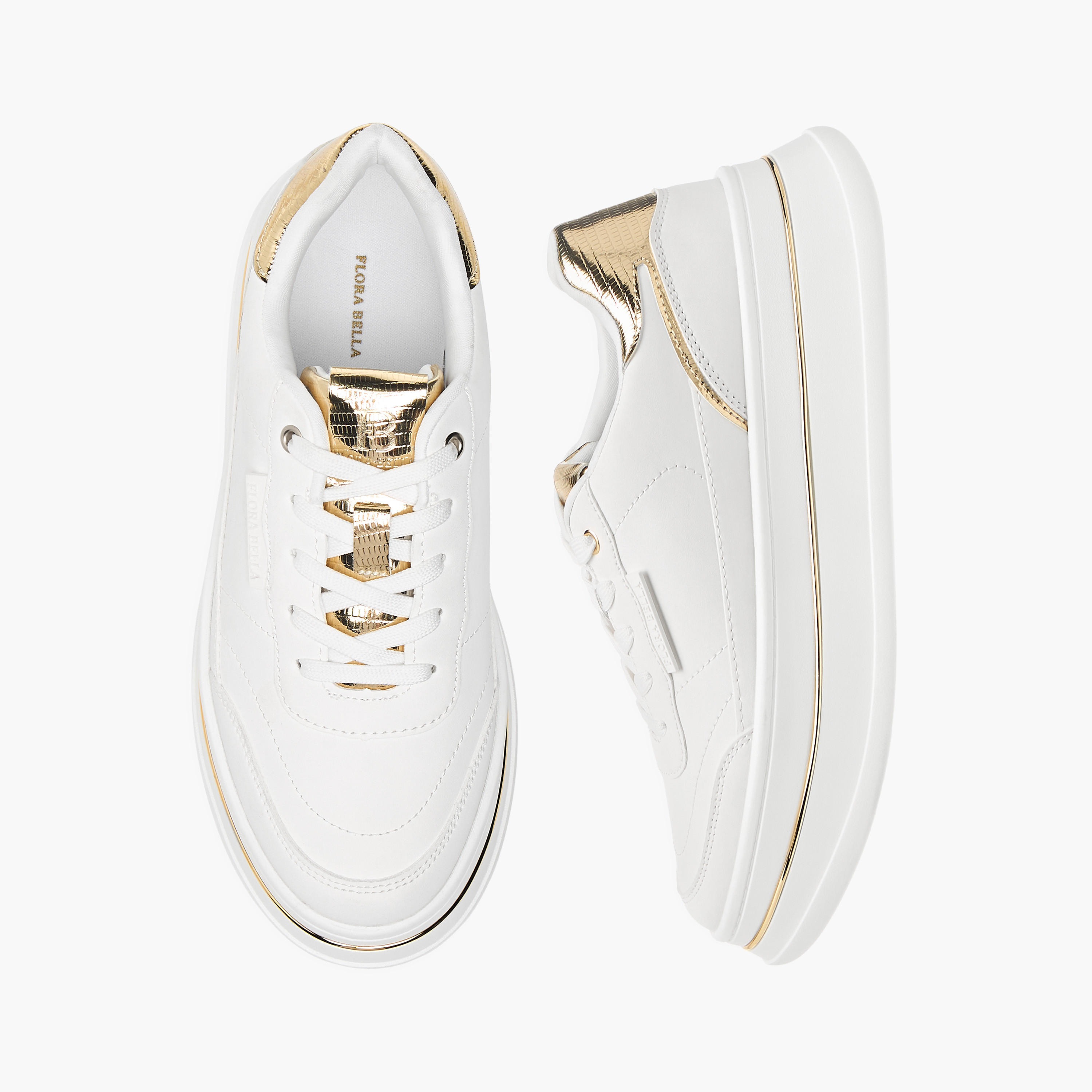 Flora Bella Monogram Embossed Ankle Sneakers with Lace-Up Closure-women-shoes-sneakers-image-1