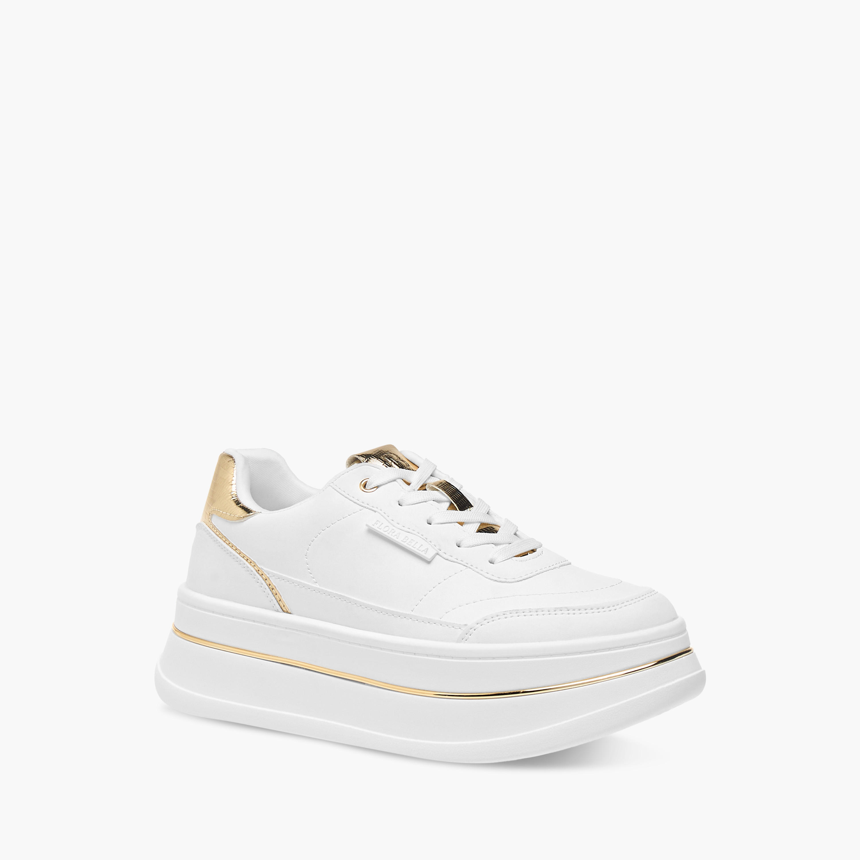 Flora Bella Monogram Embossed Ankle Sneakers with Lace-Up Closure-women-shoes-sneakers-image-2