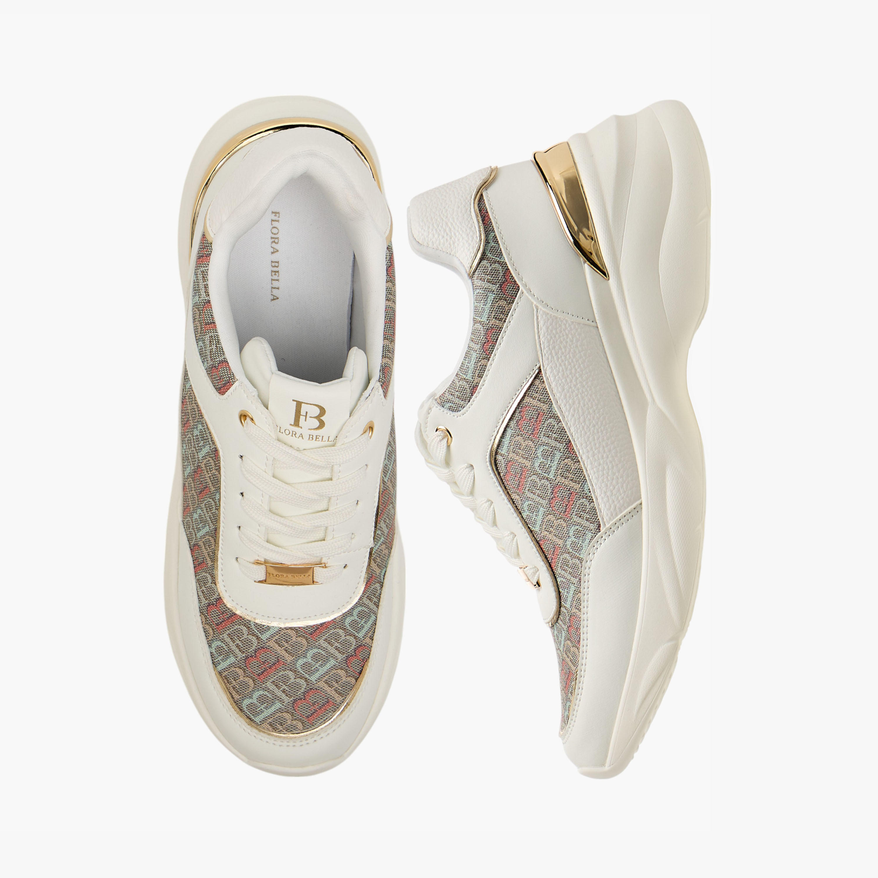 Flora Bella Monogram Print Lace-Up Sneakers-women-shoes-sneakers-image-1
