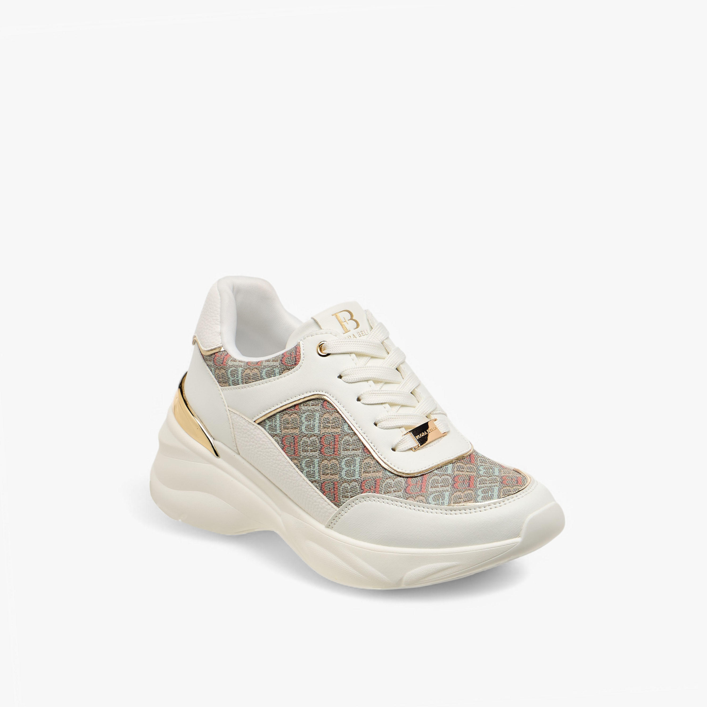 Flora Bella Monogram Print Lace-Up Sneakers-women-shoes-sneakers-image-2