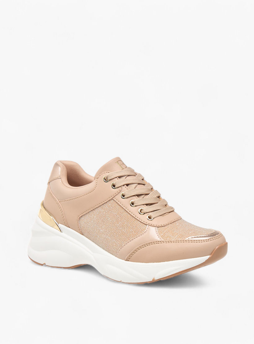 Flora Bella Glitter Textured Sneakers with Lace-Up Closure-women-shoes-sneakers-image-2
