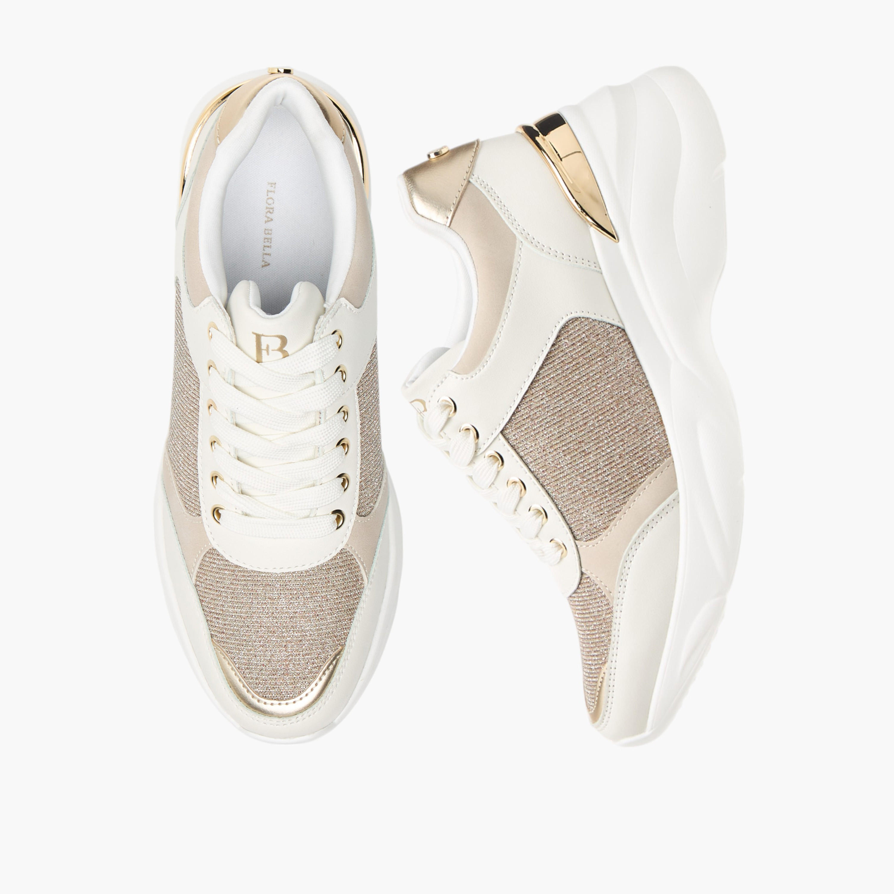 حذاء سنيكرز بزينة جليتر بارزة الملمس ورباط إغلاق من فلورا بيلا-women-shoes-sneakers-image-1