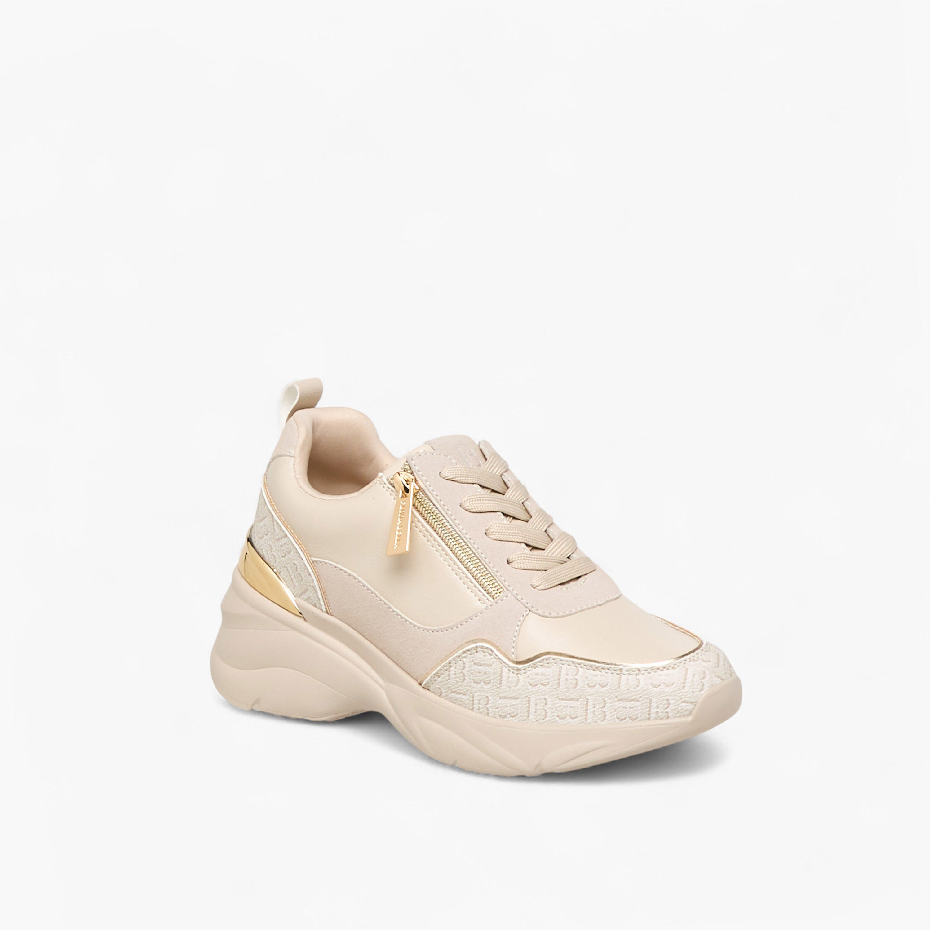 Flora Bella Women Monogram Panel Lace-Up Sneakers-women-shoes-sneakers-image-2