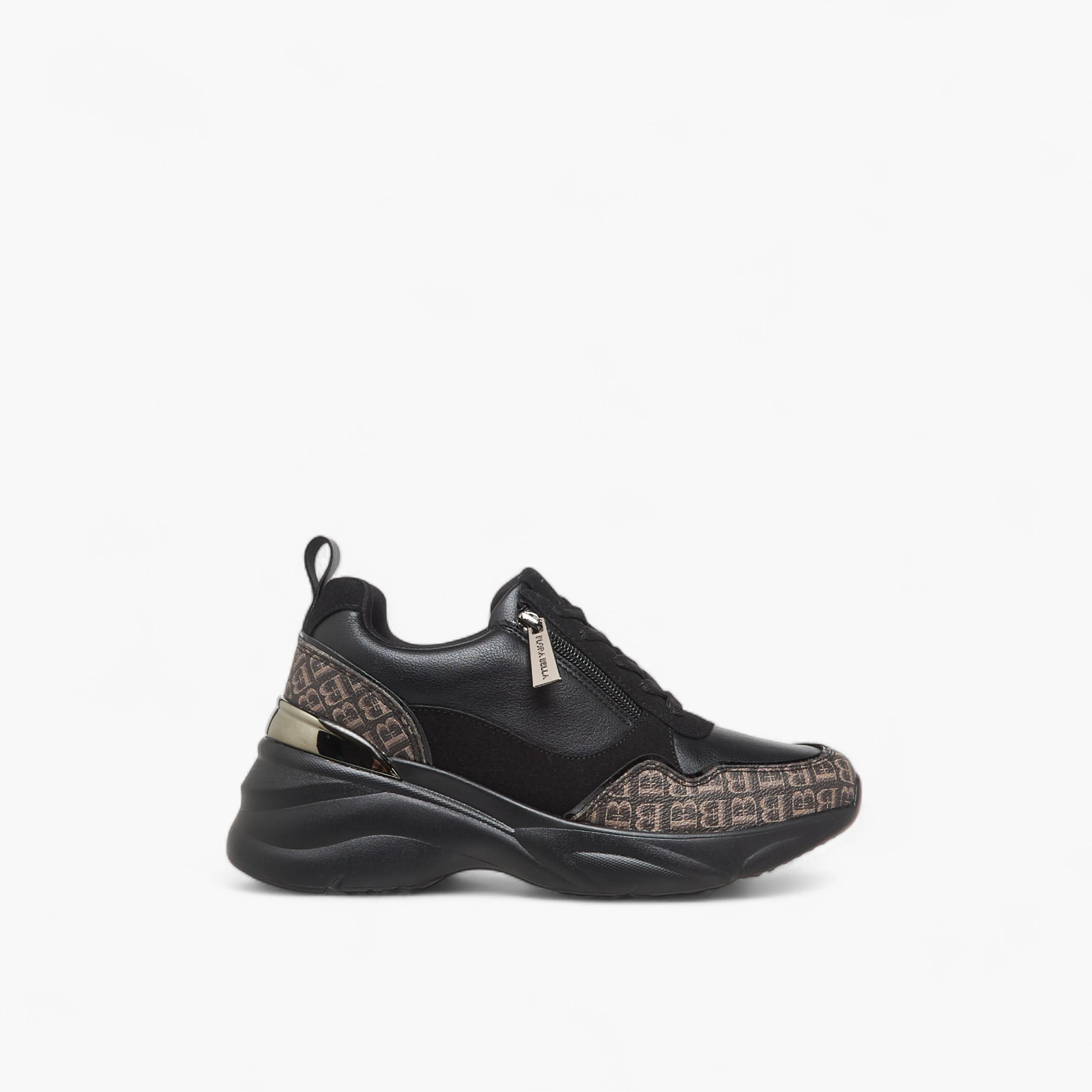 Flora Bella Women Monogram Panel Lace-Up Sneakers-women-shoes-sneakers-image-3