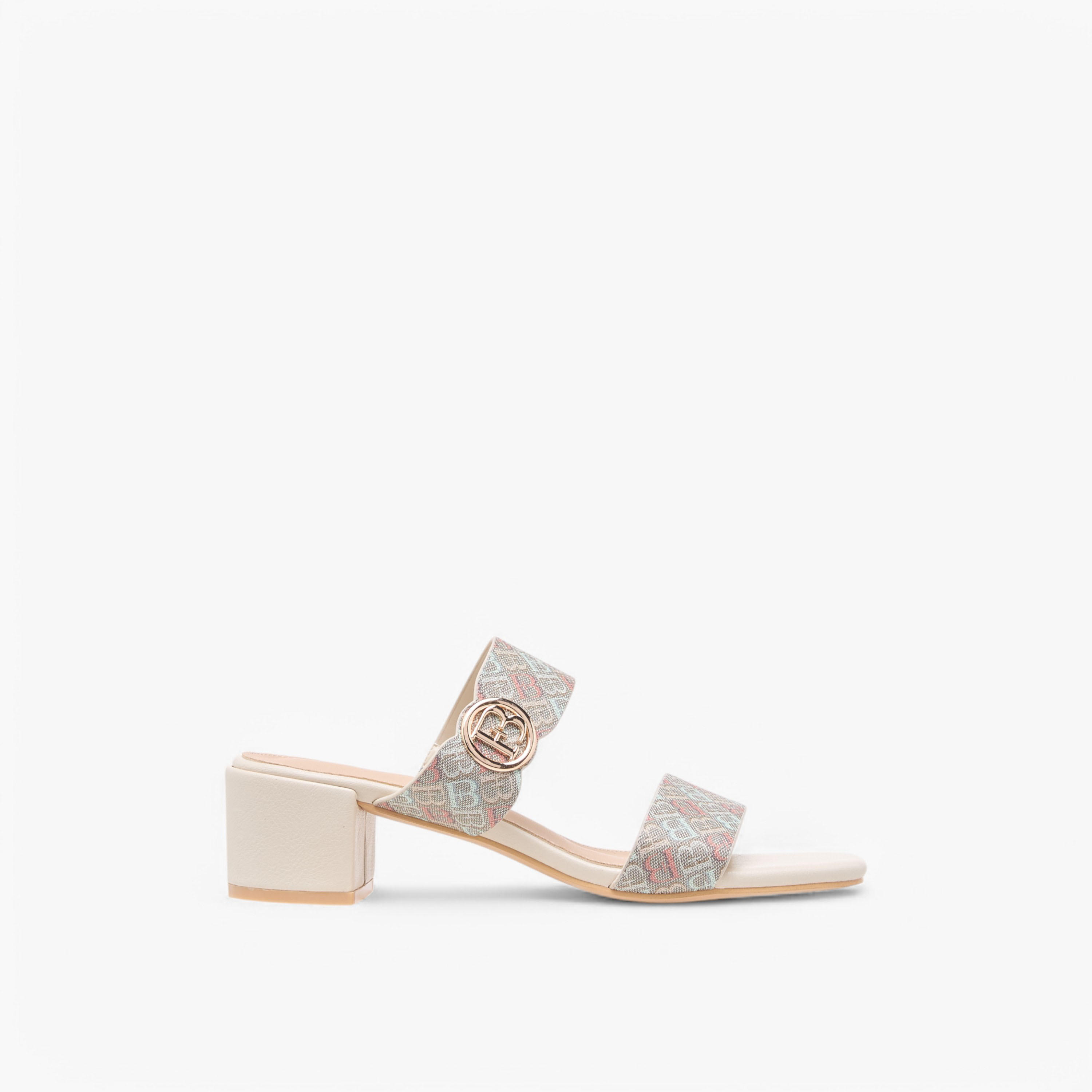 Flora Bella Monogram Accent Blocked Heel Slip-On Sandals-women-shoes-sandals-heeled-image-3