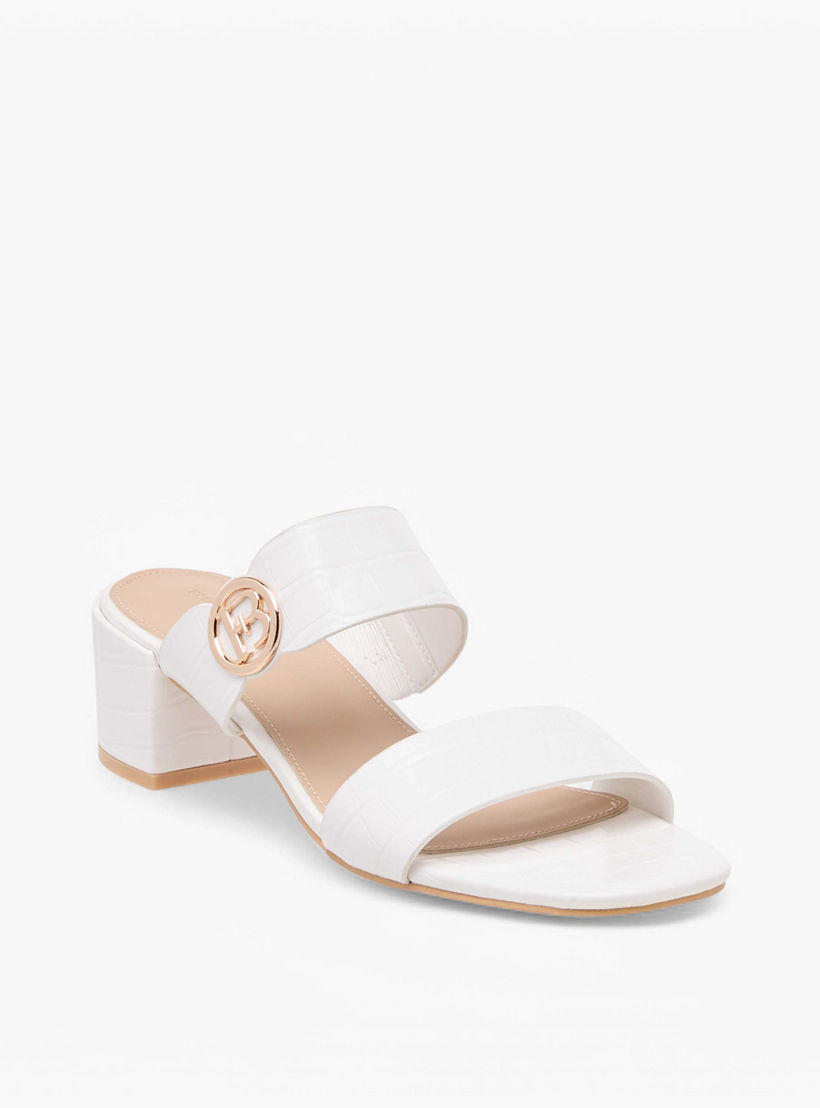 صندل سهل الارتداء بكعب سميك وزينة مونوجرام من فلورا بيلا-women-shoes-sandals-heeled-image-2