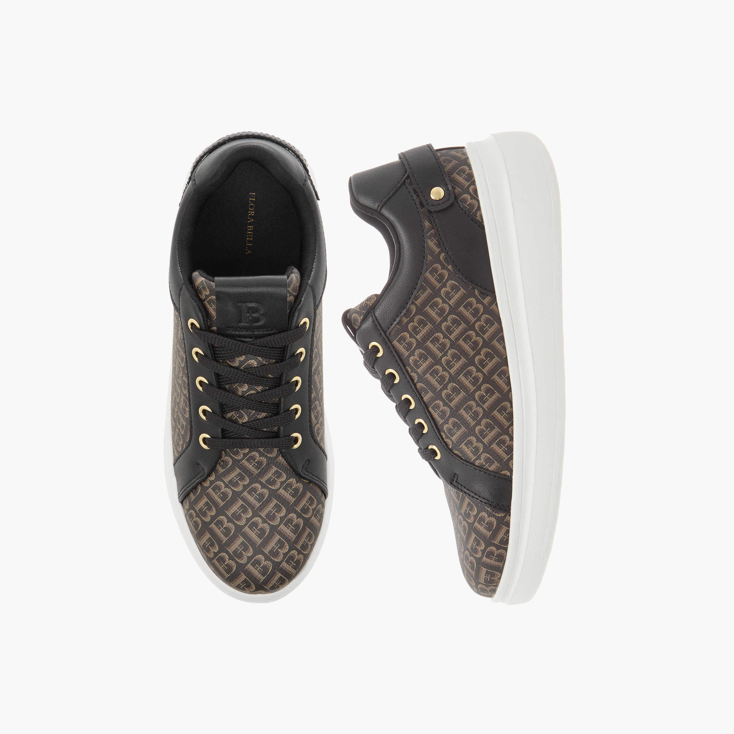 Flora Bella Monogram Print Sneakers with Lace-Up Closure-women-shoes-sneakers-image-1