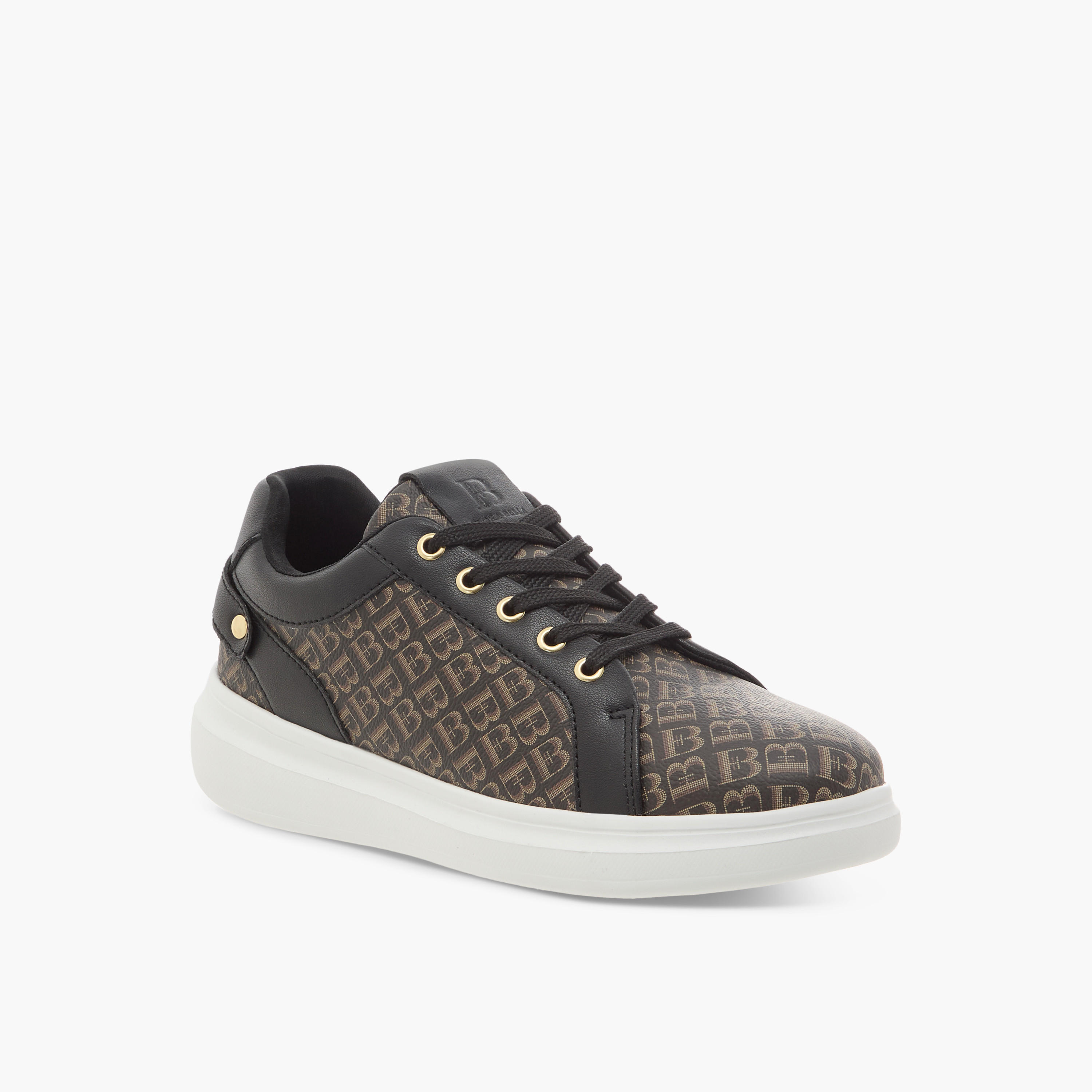 Flora Bella Monogram Print Sneakers with Lace-Up Closure-women-shoes-sneakers-image-2