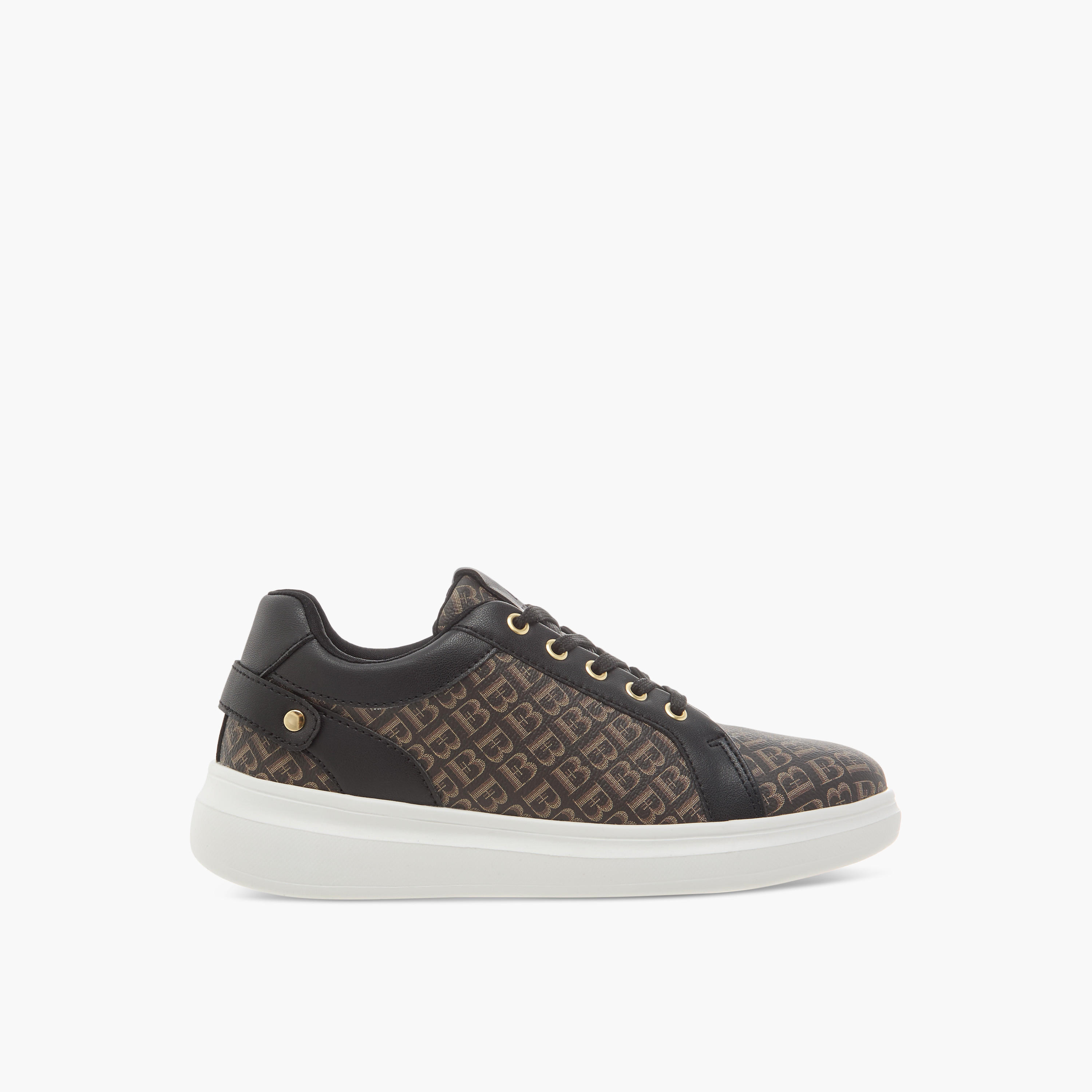 Flora Bella Monogram Print Sneakers with Lace-Up Closure-women-shoes-sneakers-image-3