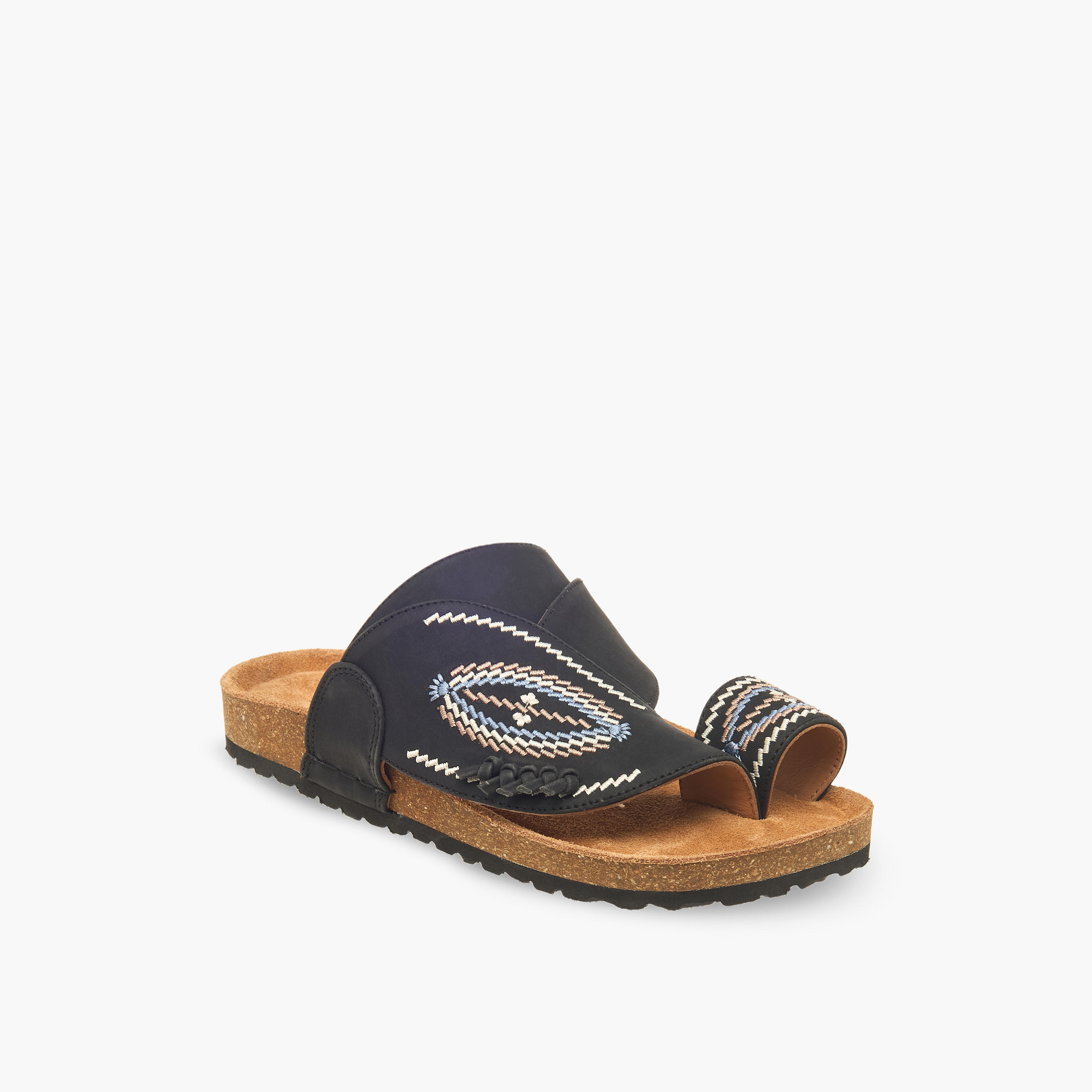 Al Waha Boys Toe Loop Detail Leather Arabic Sandals-boys-shoes-sandals-image-2