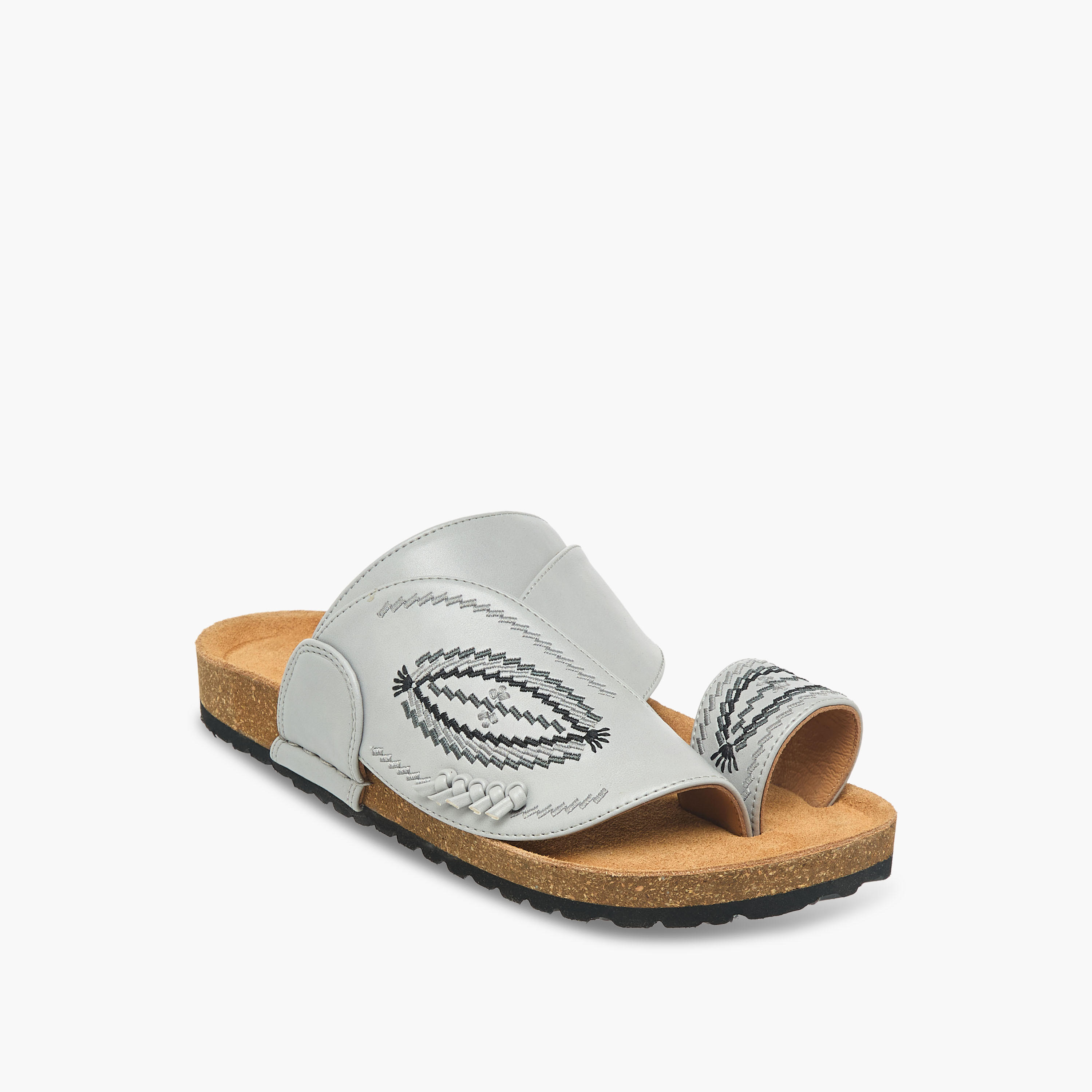Al Waha Boys Toe Loop Detail Leather Arabic Sandals-boys-shoes-sandals-image-2